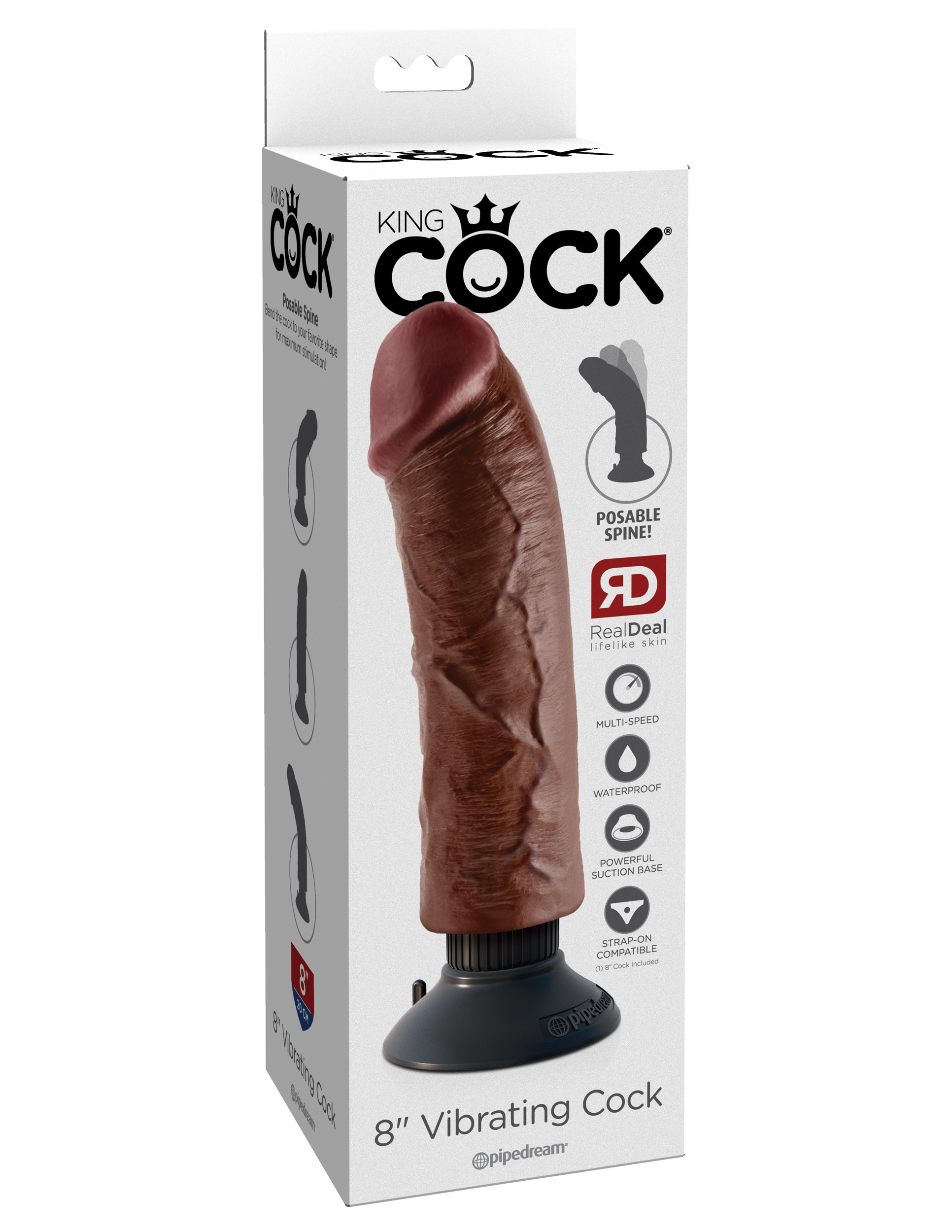 king cock  inch vibrating cock brown 