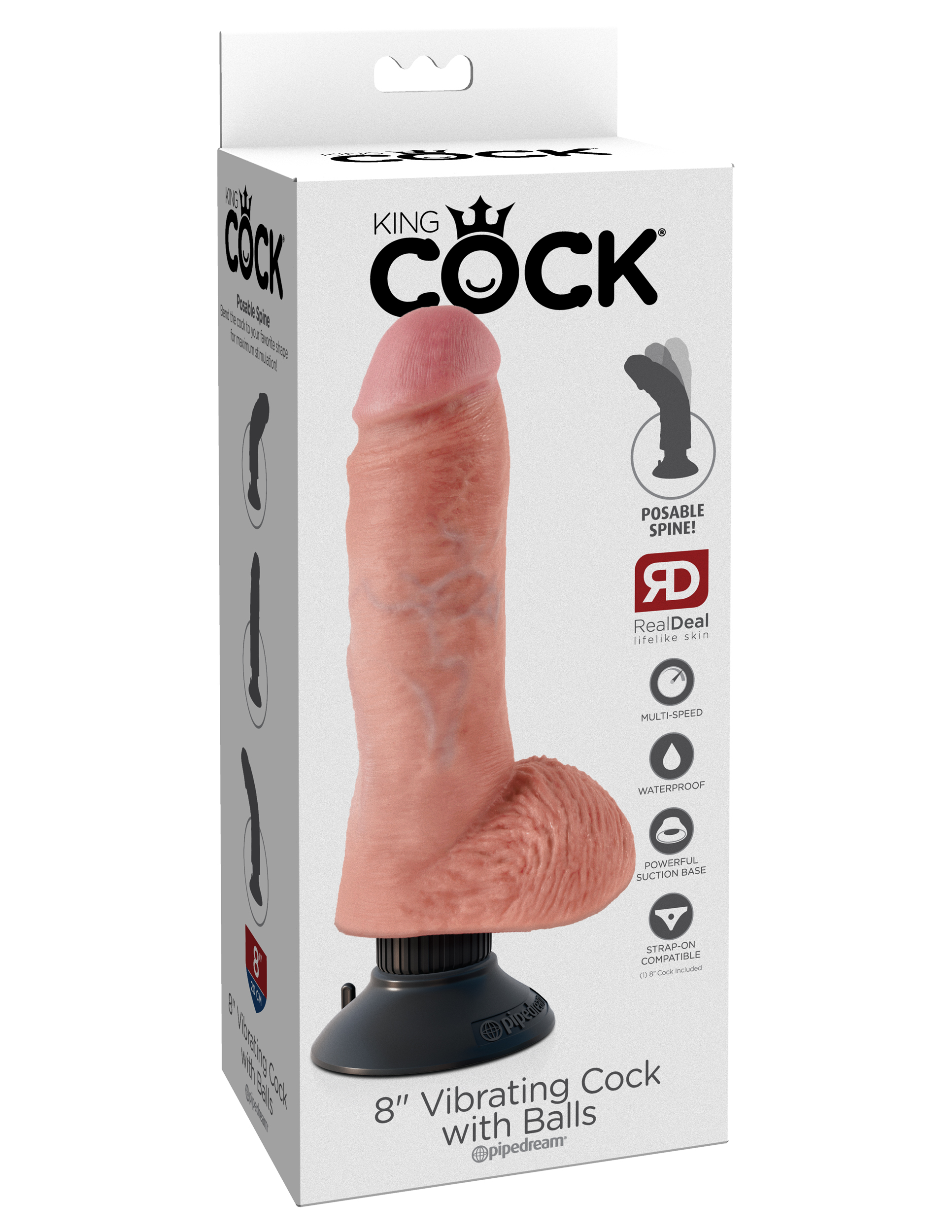 king cock  inch vibrating cock with balls flesh 