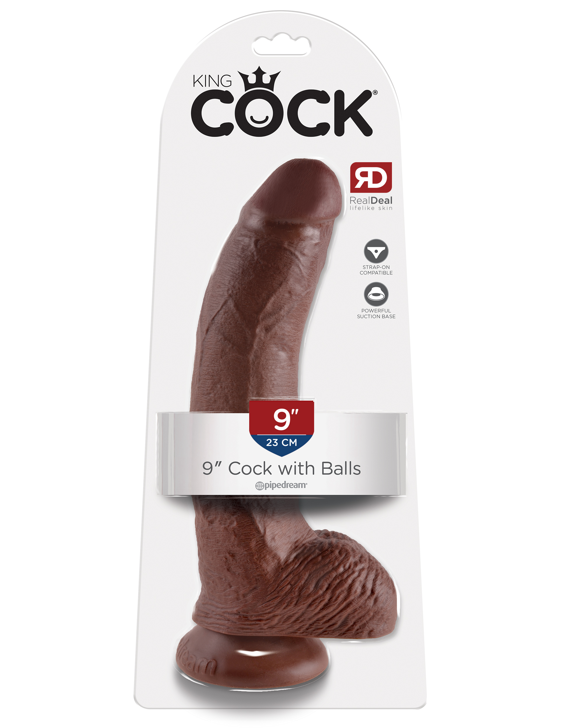 king cock  inch cock with balls brown 