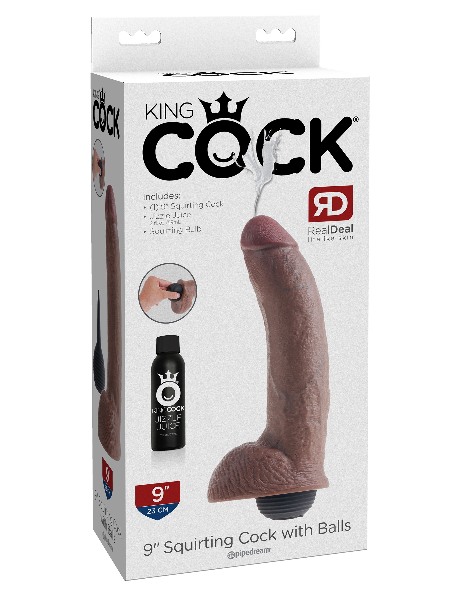 king cock  inch squirting cock with balls brown 