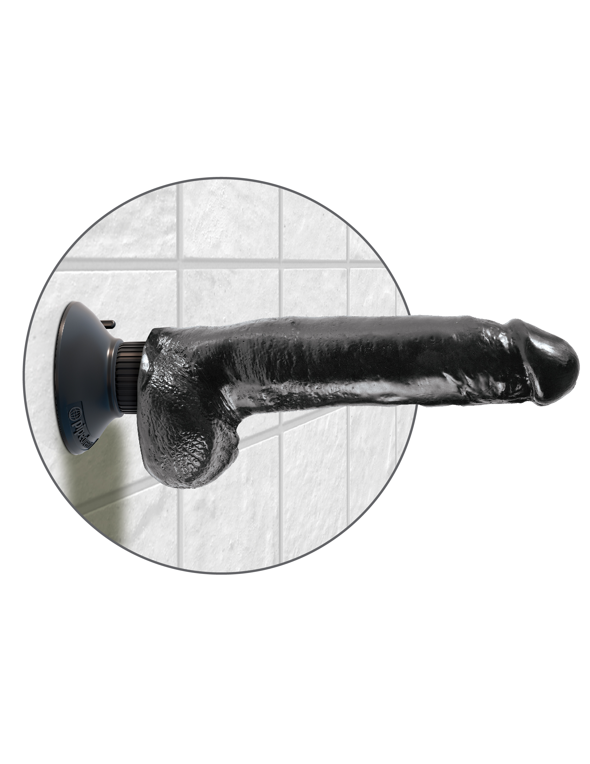 king cock  inch vibrating cock with balls black 