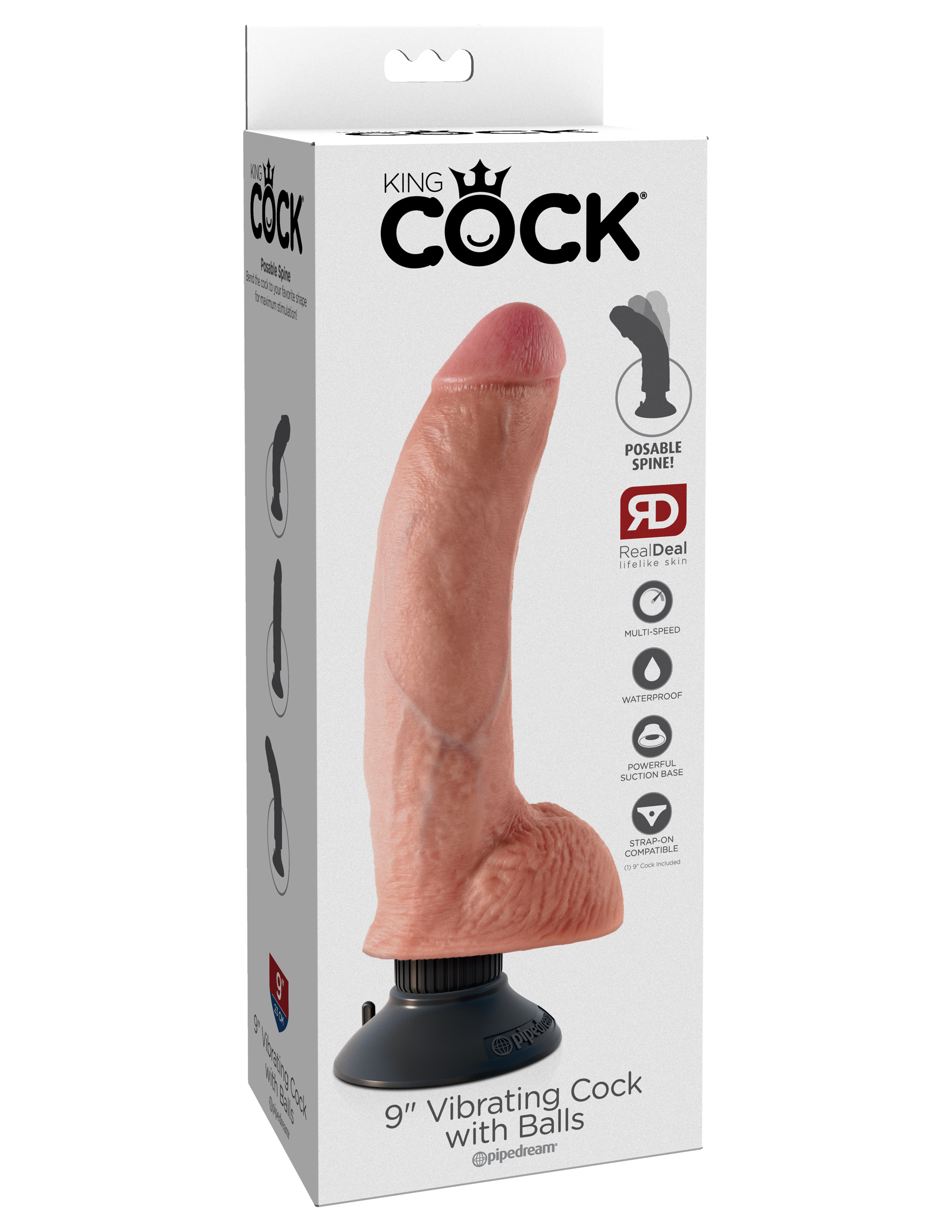 king cock  inch vibrating cock with balls flesh 