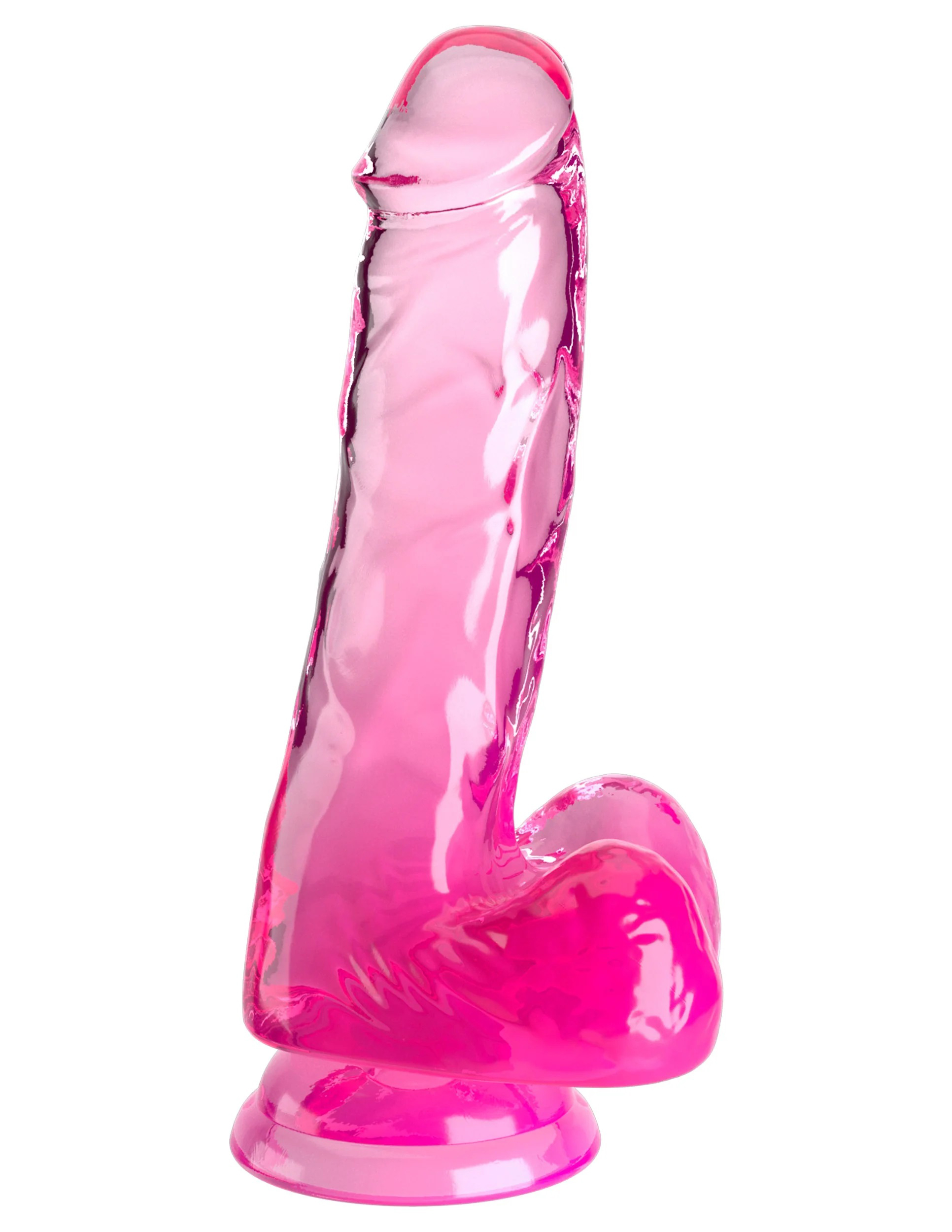 king cock clear  inch with balls pink 