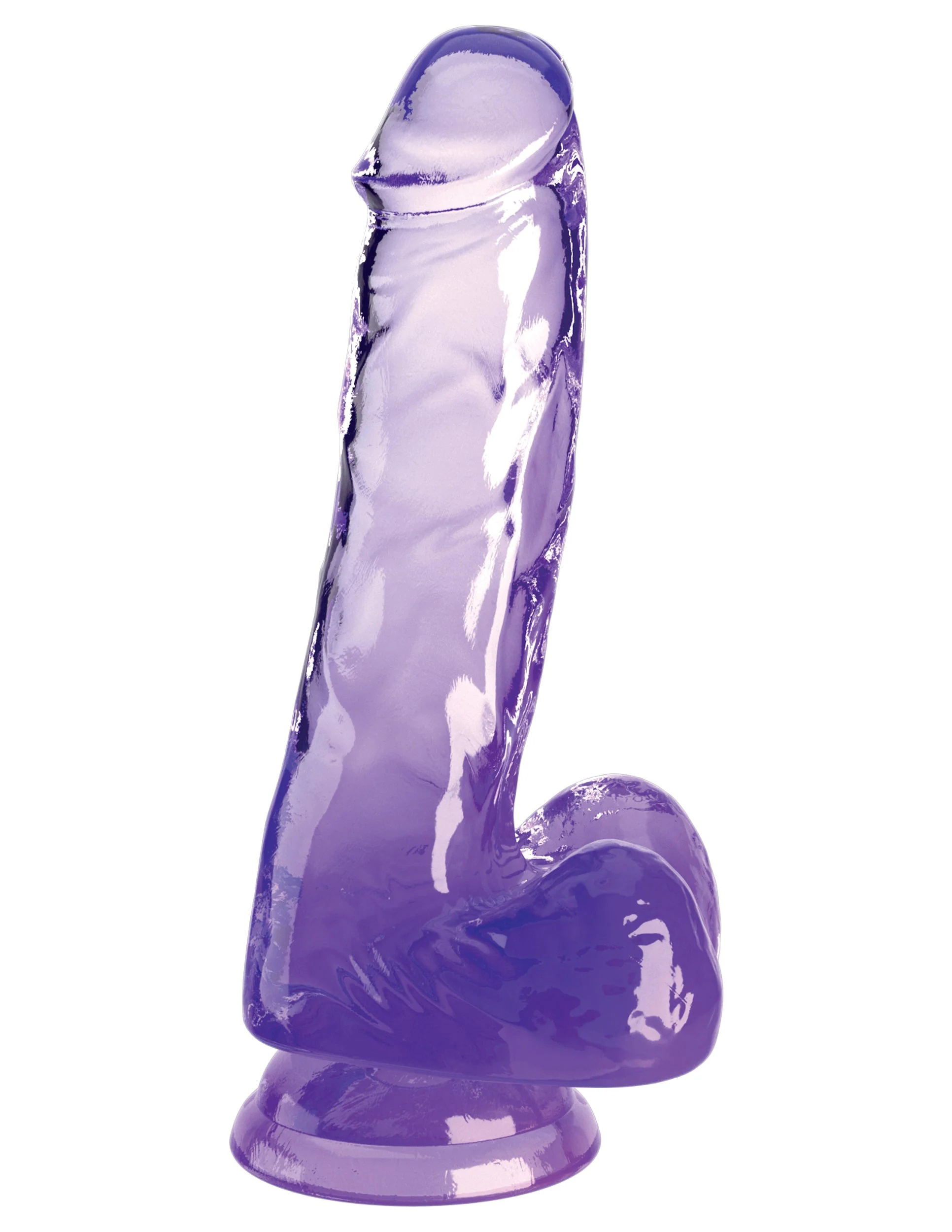 king cock clear  inch with balls purple 