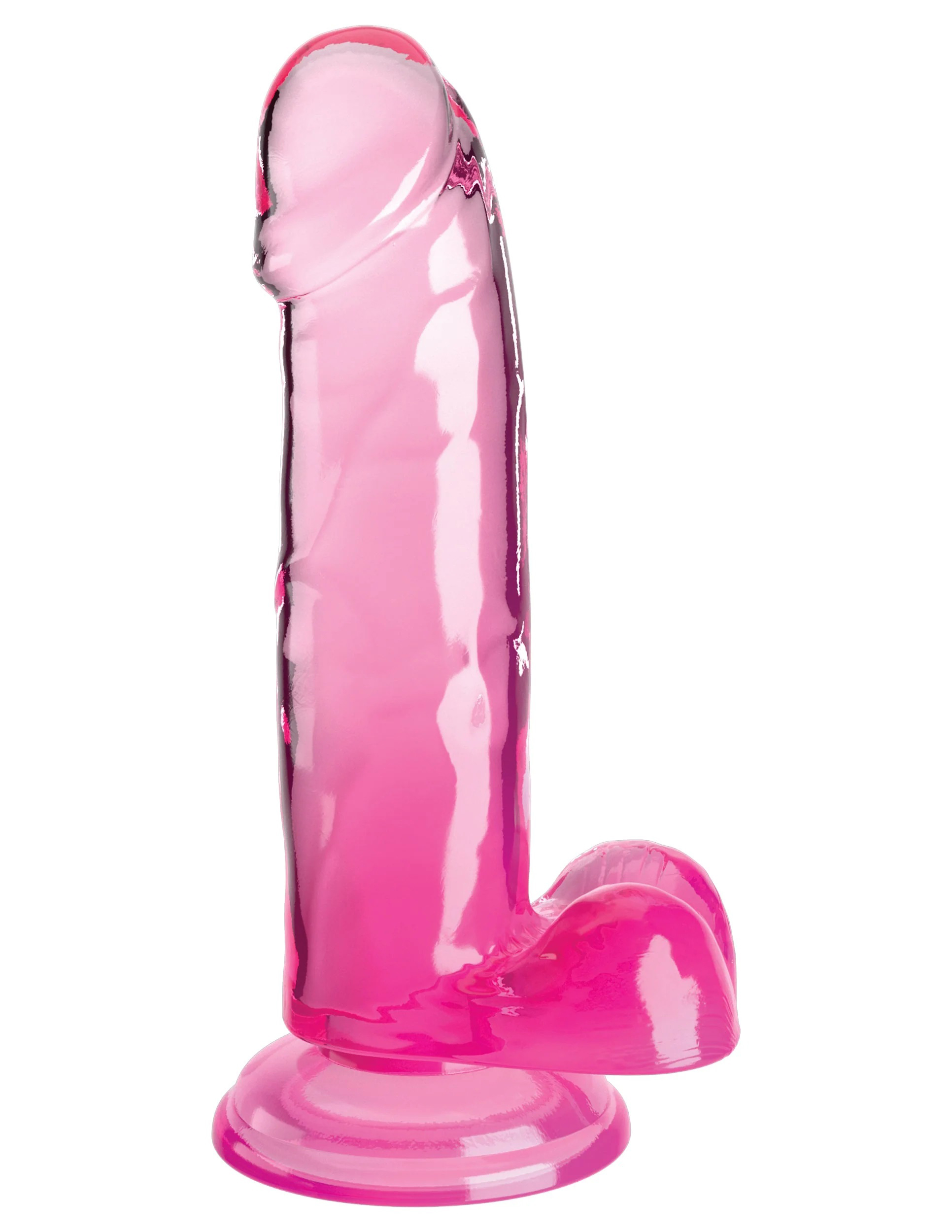 king cock clear  inch with balls pink 