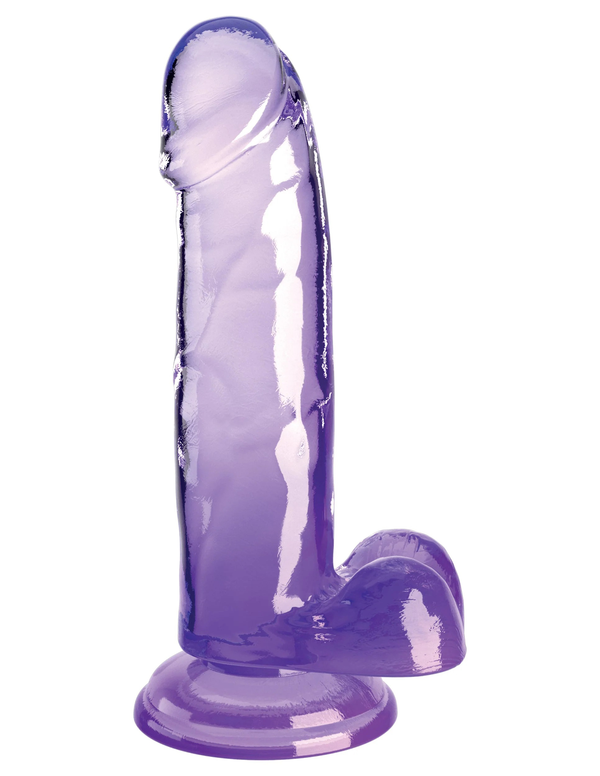 king cock clear  inch with balls purple 