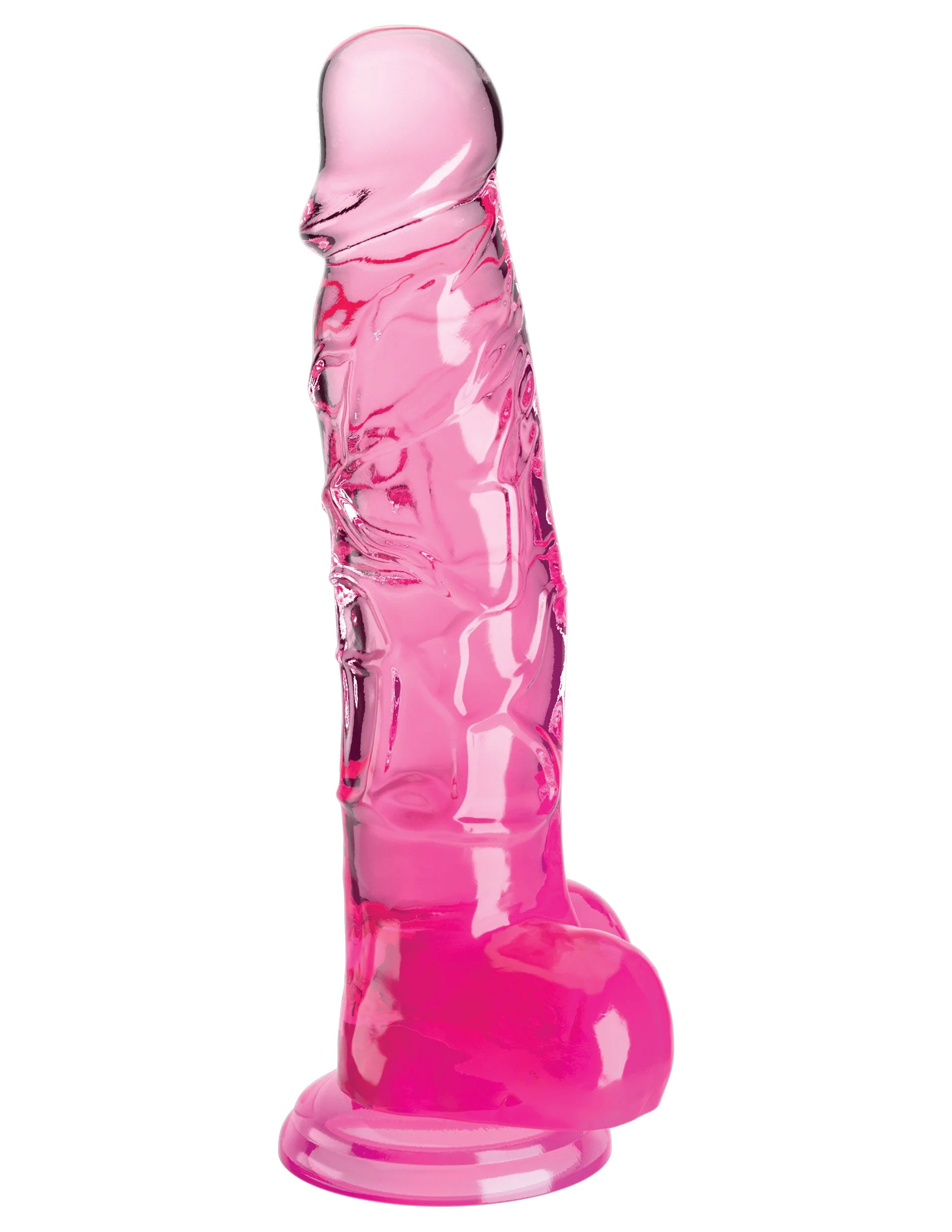 king cock clear  inch with balls pink 