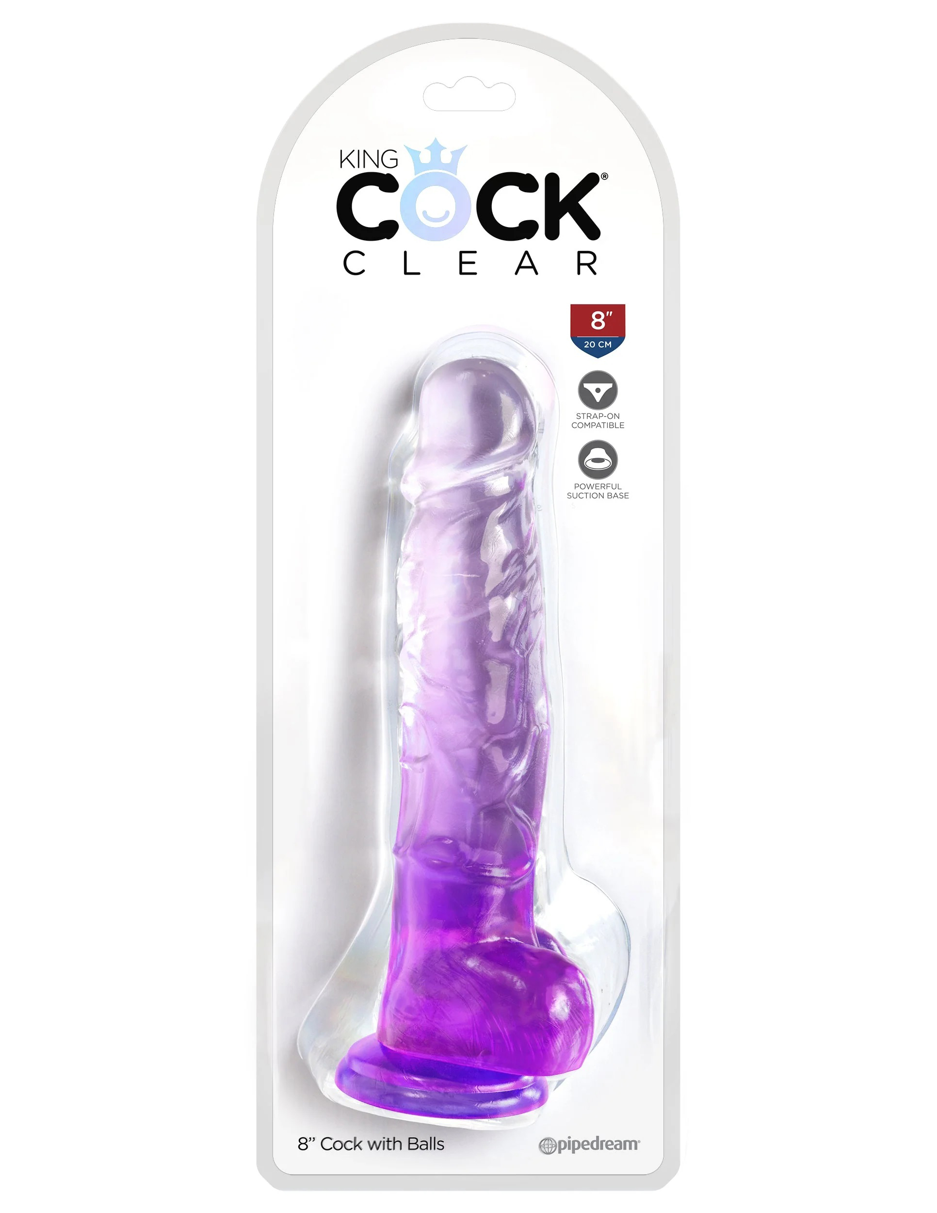 king cock clear  inch with balls purple 