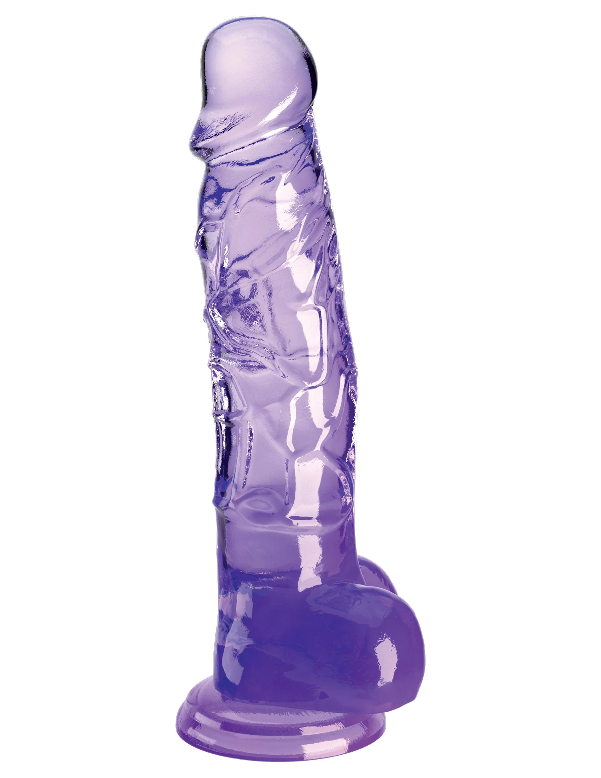 king cock clear  inch with balls purple 