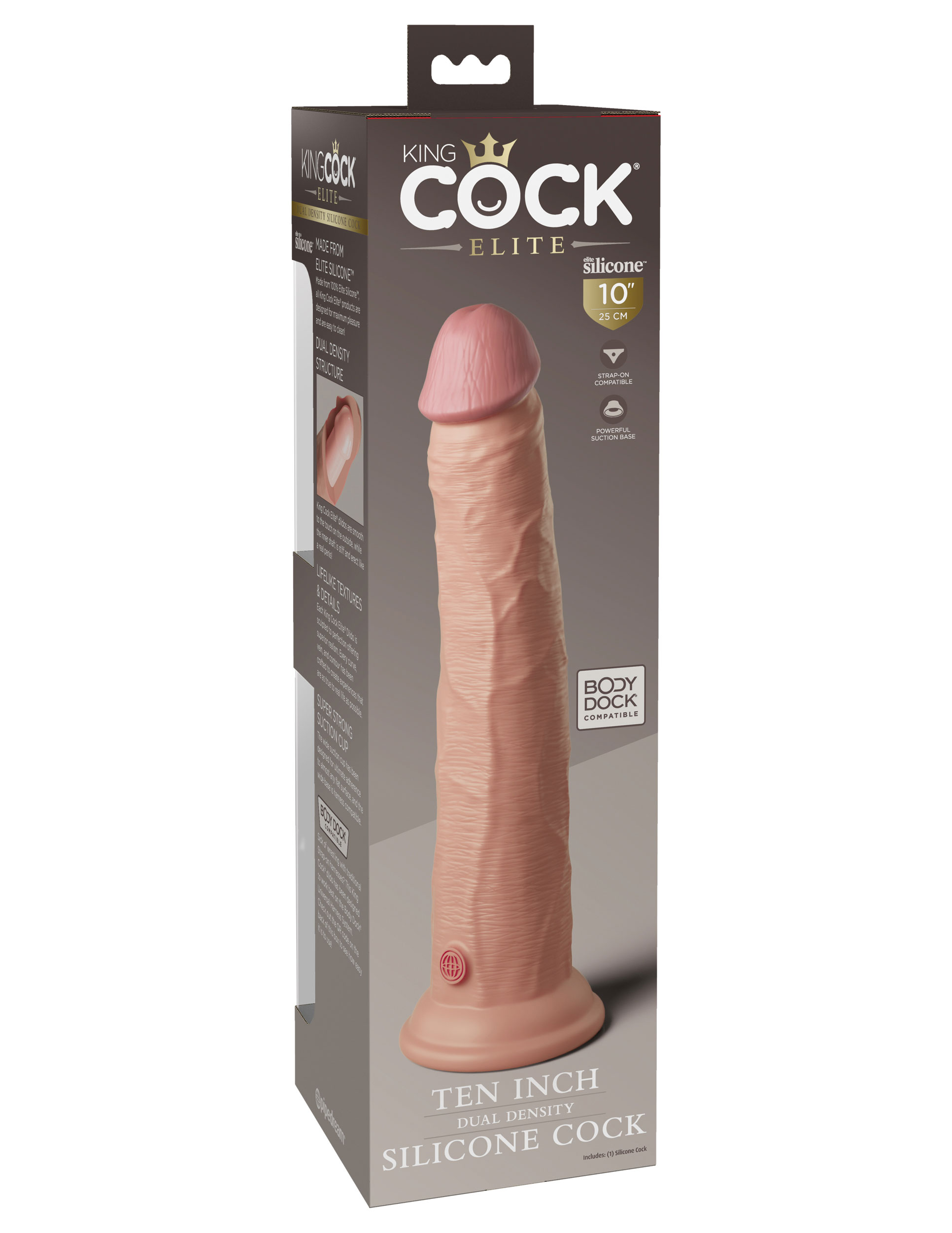 king cock elite  inch dual density silicone cock light 