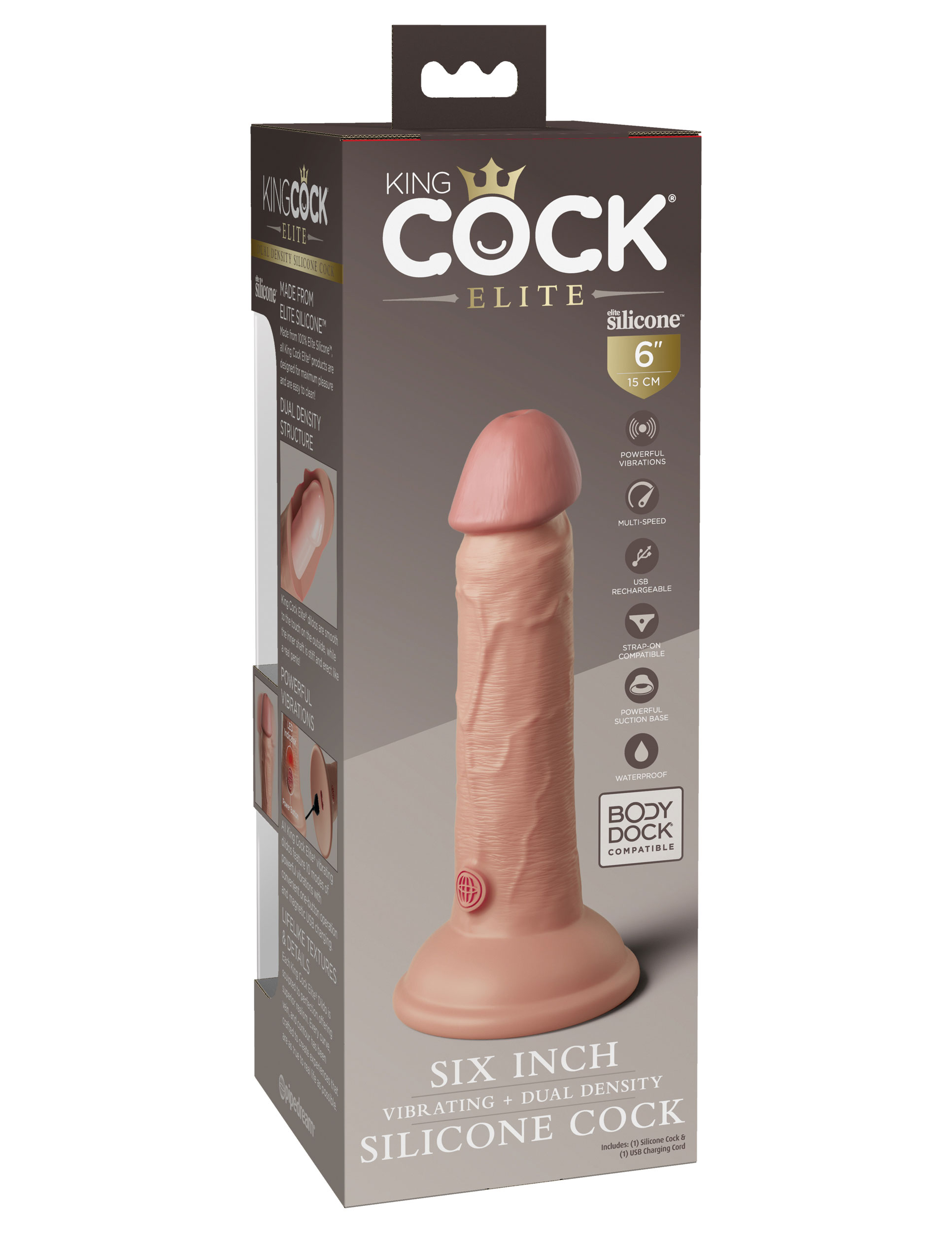 king cock elite  inch vibrating silicone dual  silicone dual density cock light 