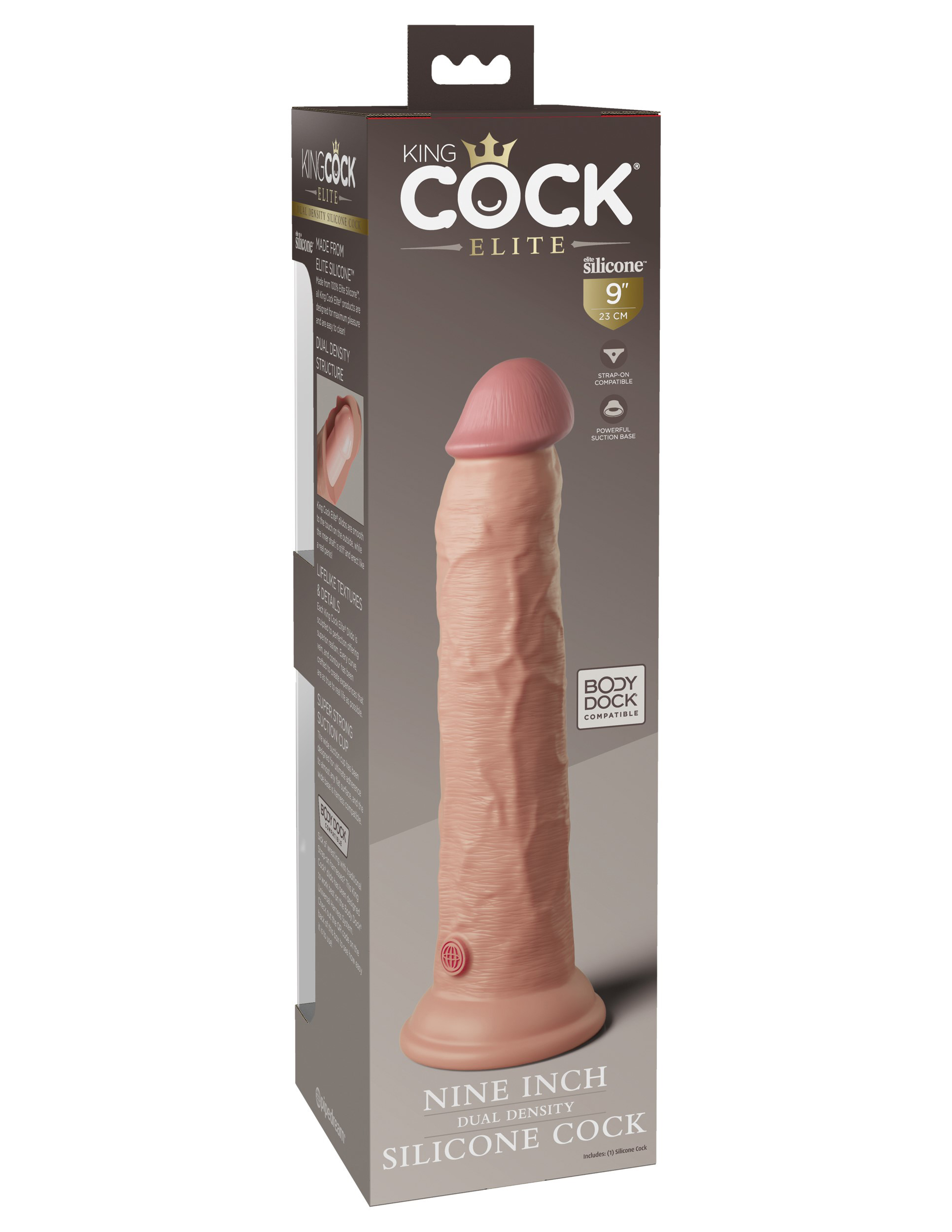 king cock elite  inch silicone dual density  cock light 