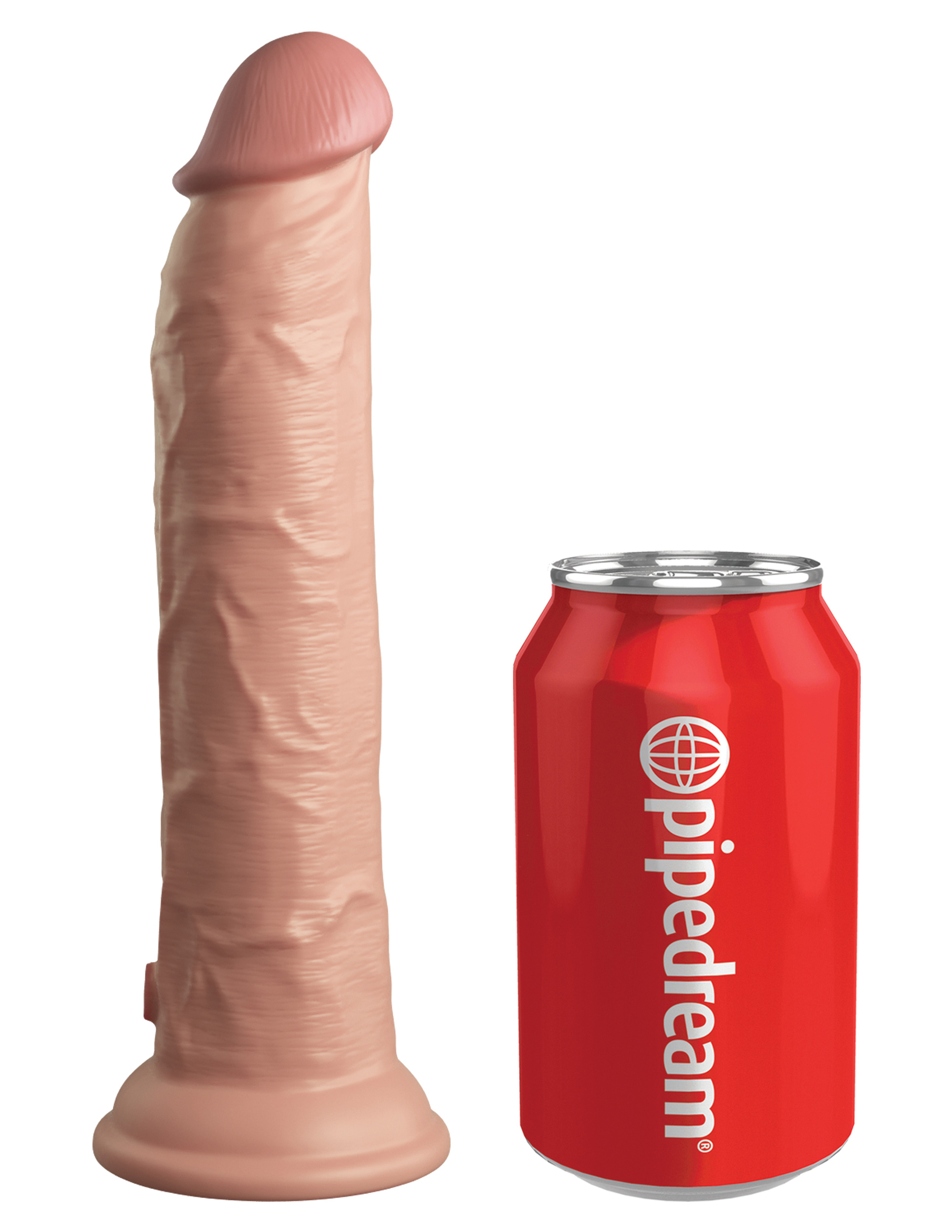 king cock elite  inch vibrating silicone dual  density cock with remote light 