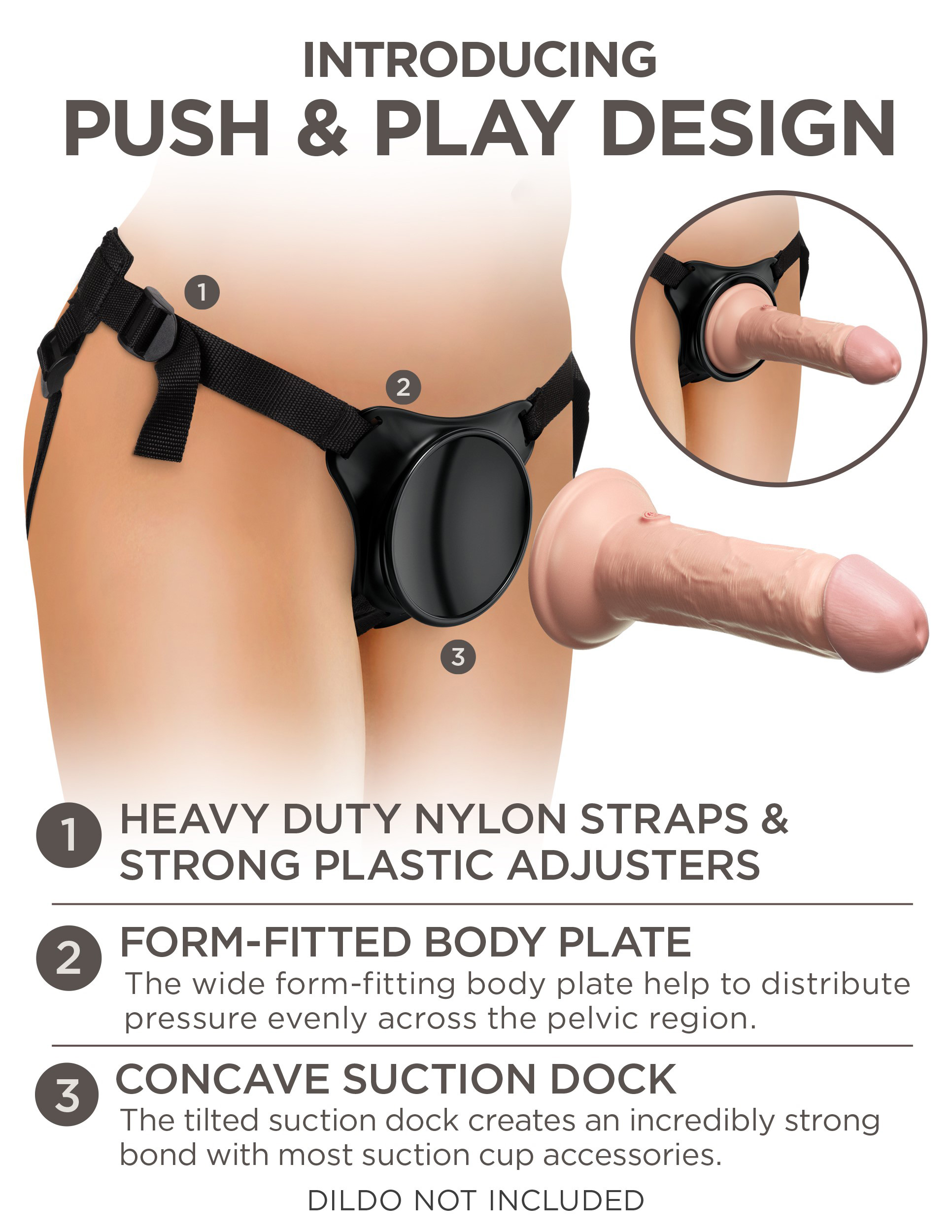 king cock elite beginners body dock strap on  harness black 