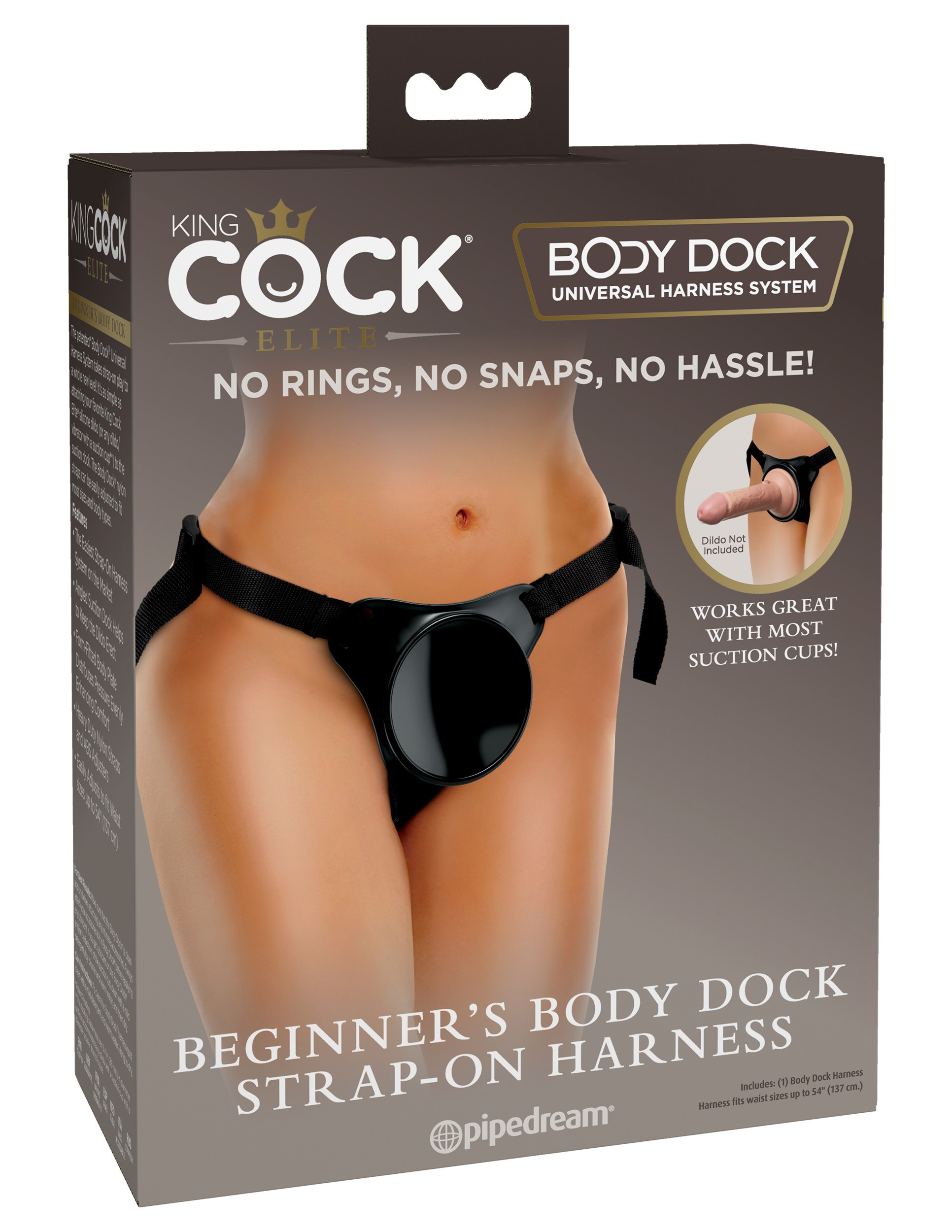 king cock elite beginners body dock strap on  harness black 