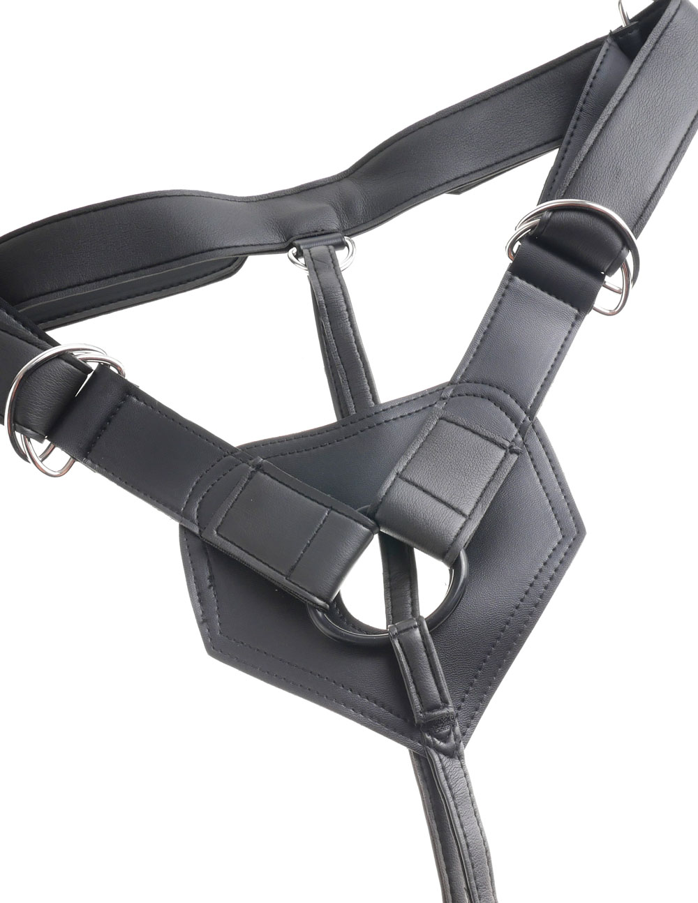 king cock strap on harness with  inch cock tan 