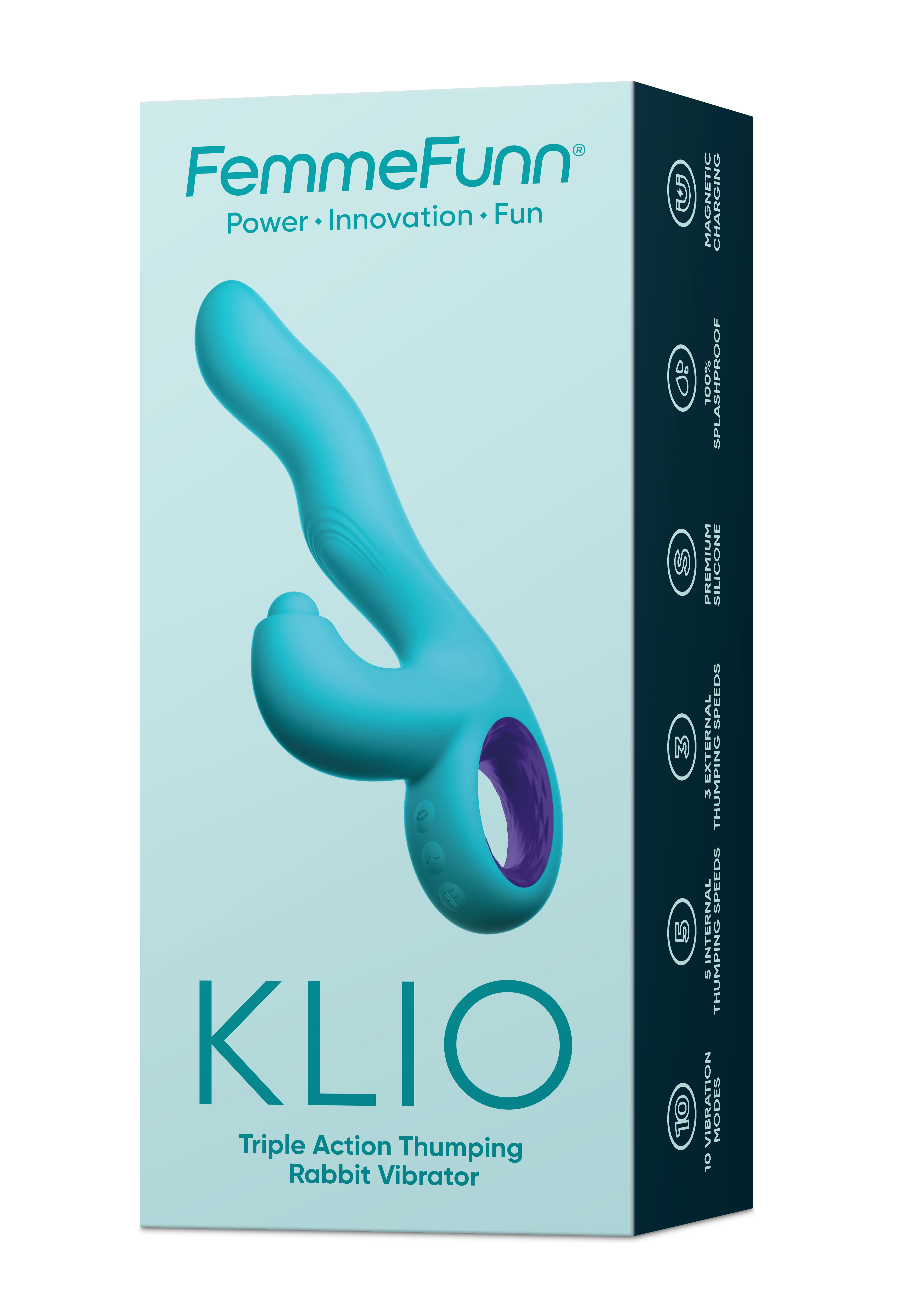 klio triple action thumping rabbit vibrator  turquoise 