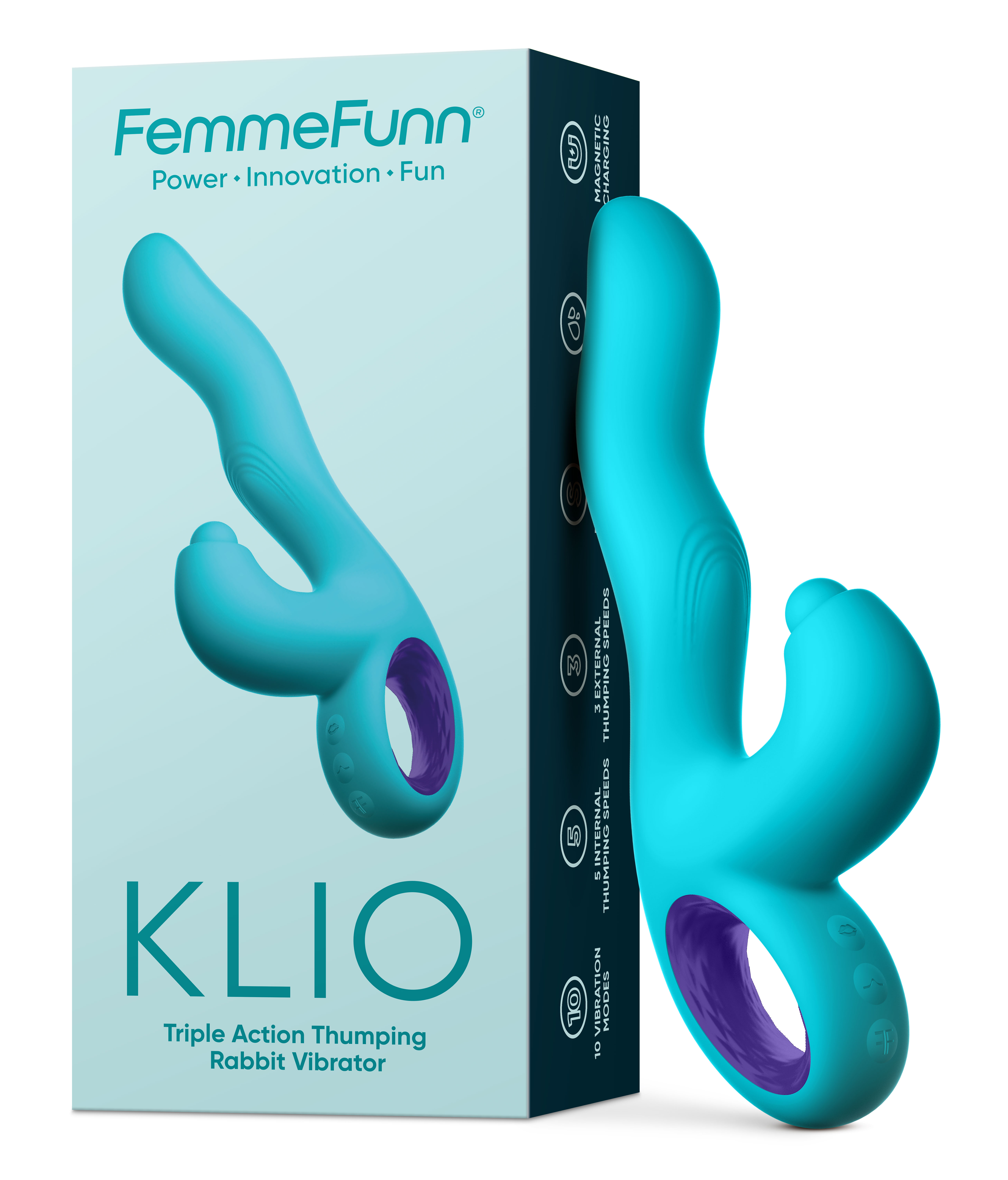 klio triple action thumping rabbit vibrator  turquoise 