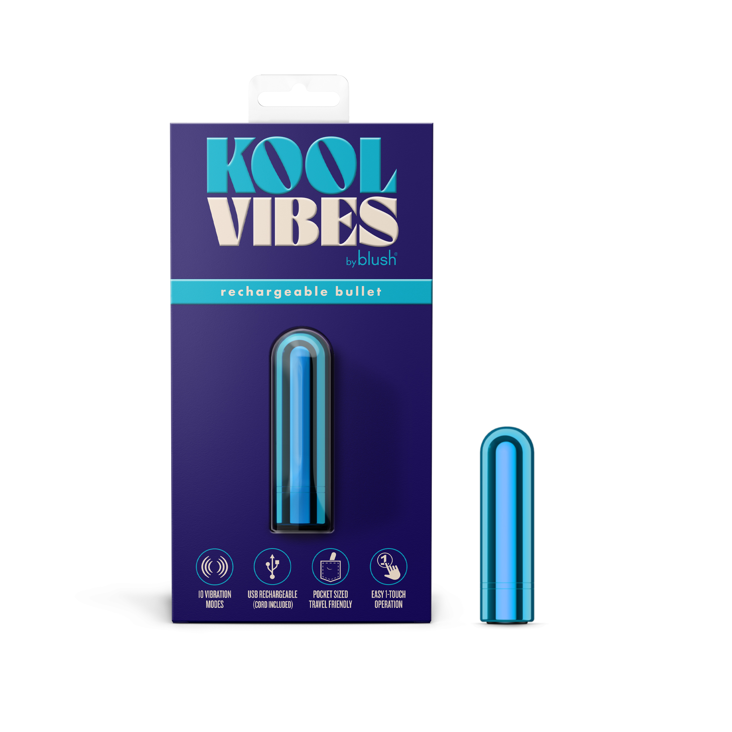 kool vibes rechargeable mini bullet blueberry 