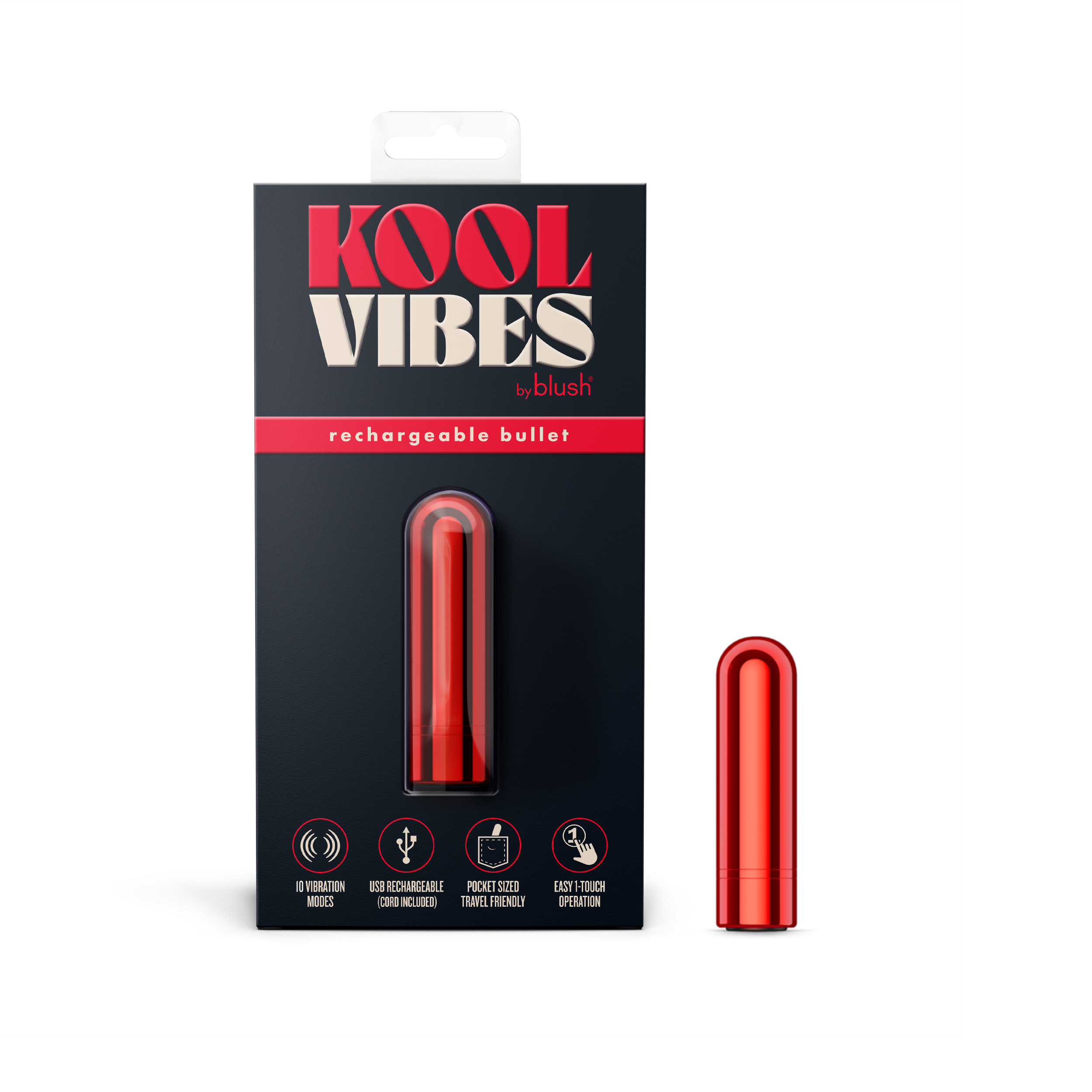 kool vibes rechargeable mini bullet cherry 