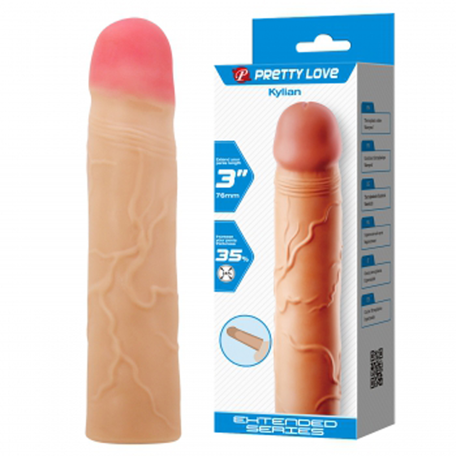 kylian extended penis sleeve light 