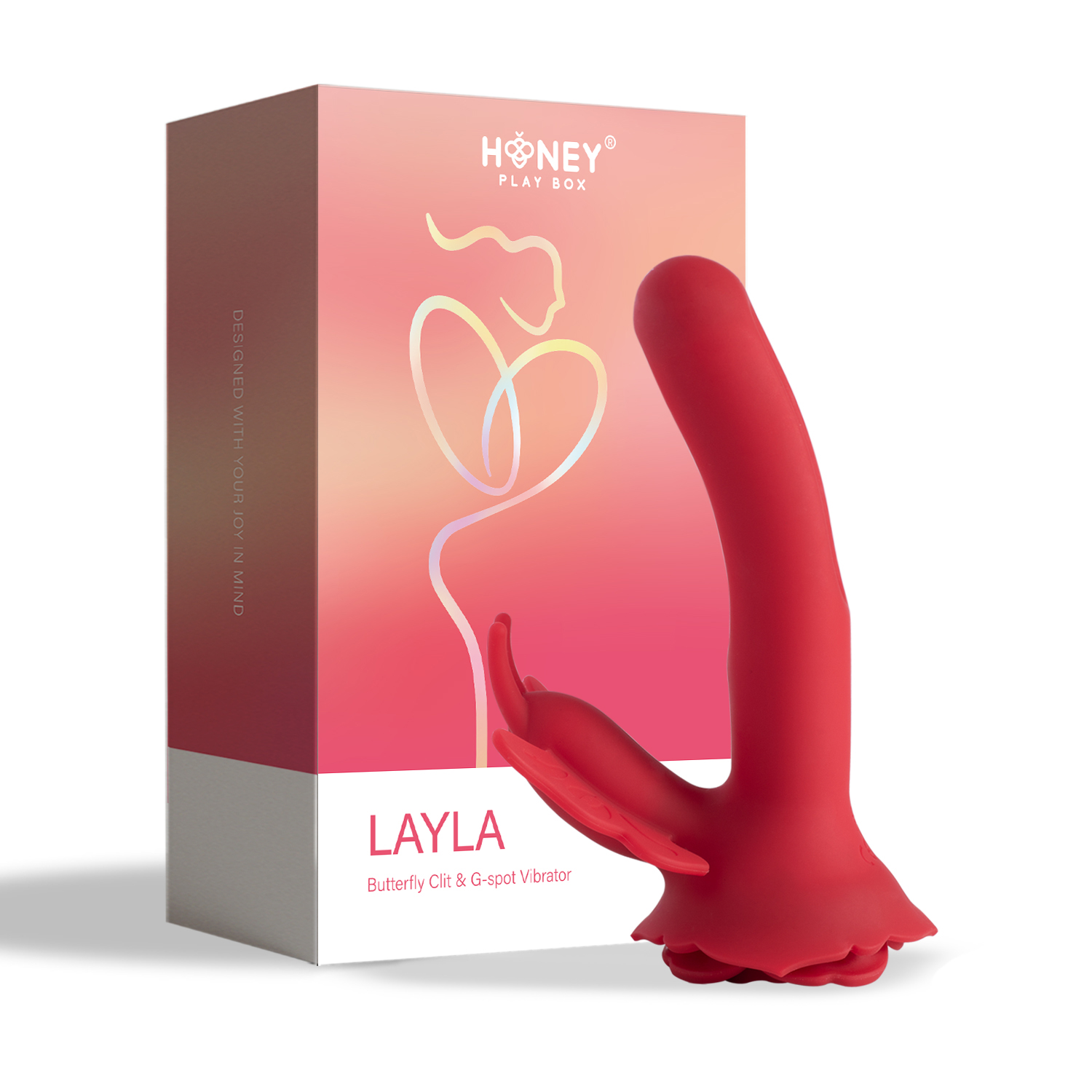 layla butterfly clit and g spot vibrator red 