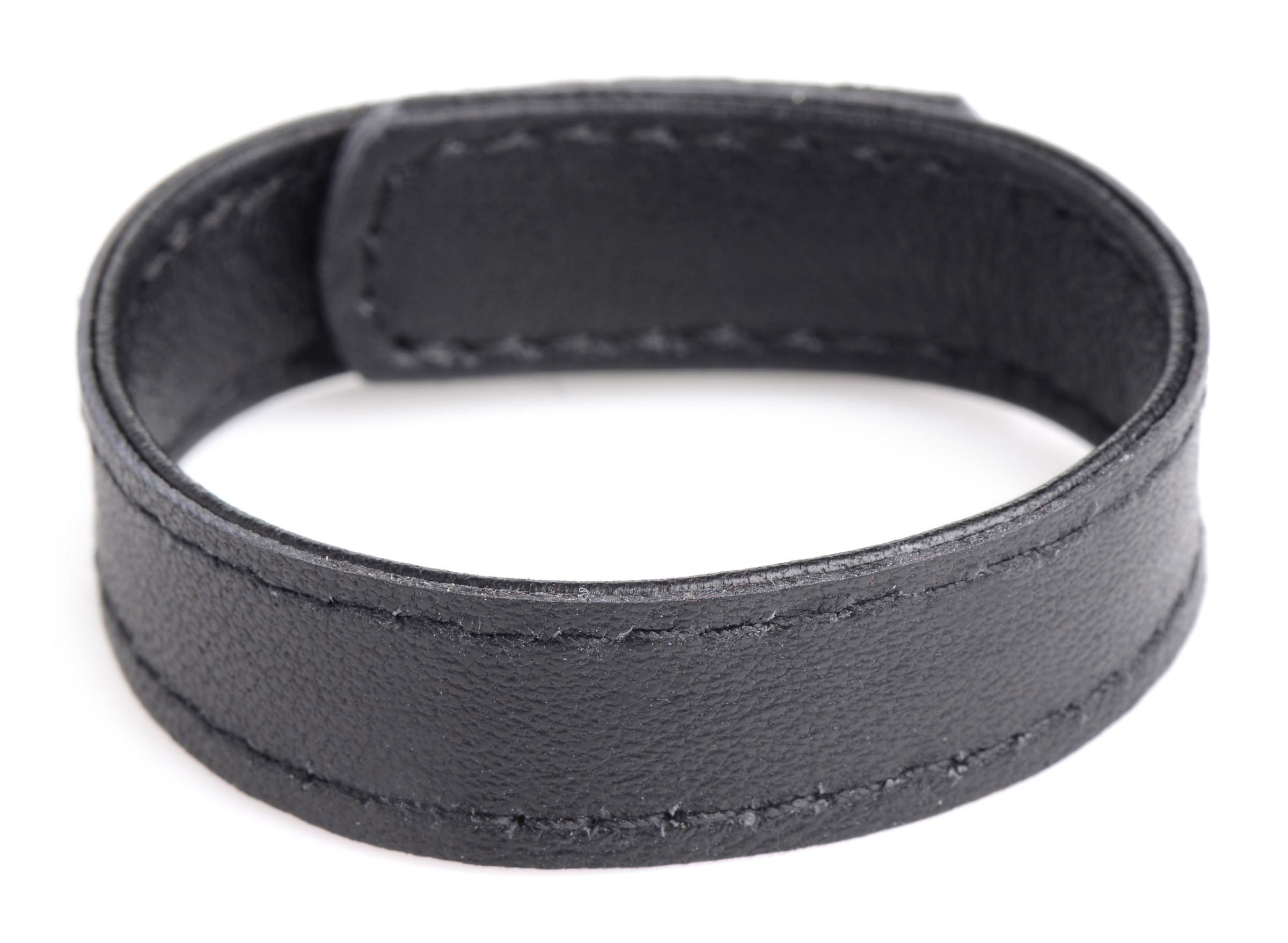 leather and velcro cock ring black 