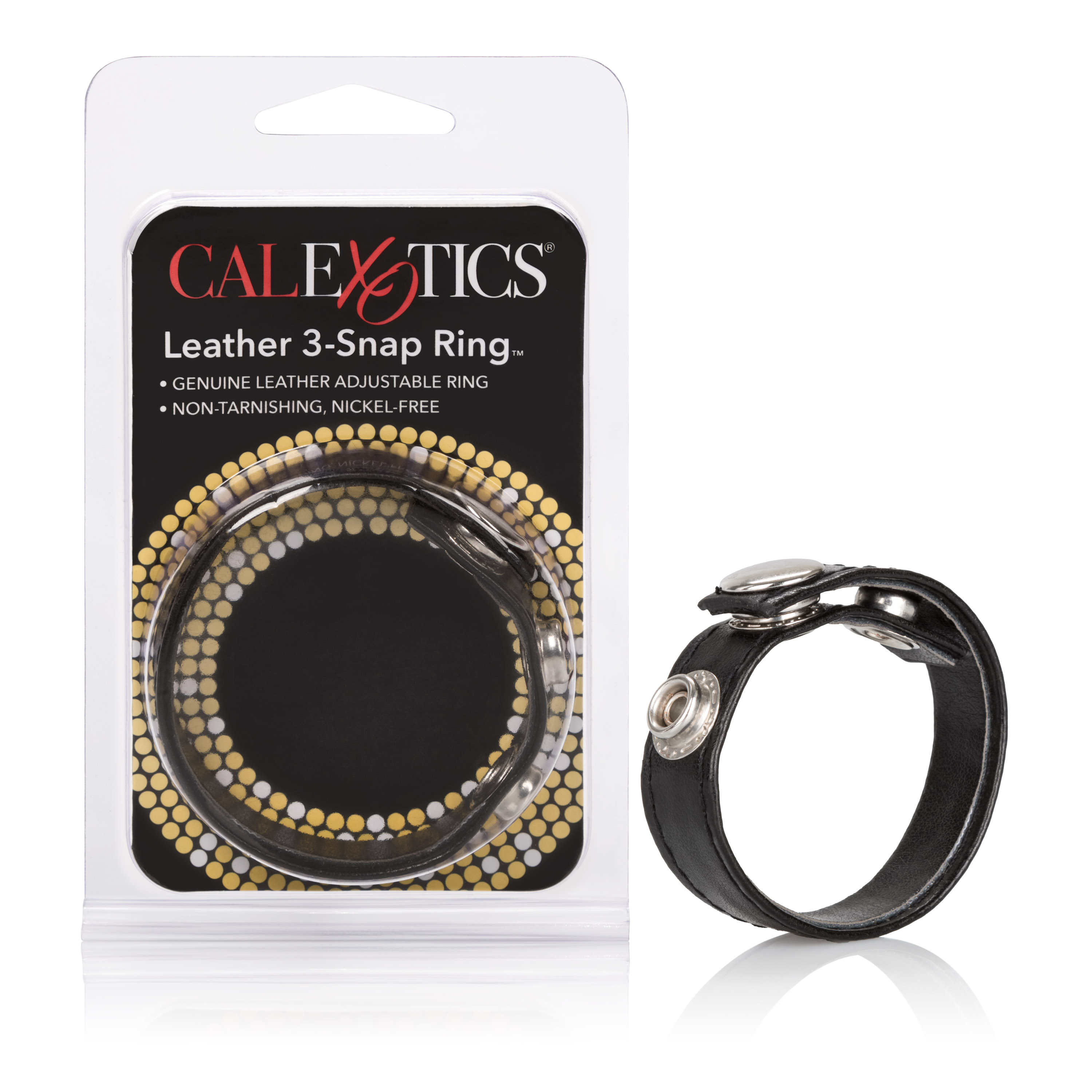 leather black  snap ring 