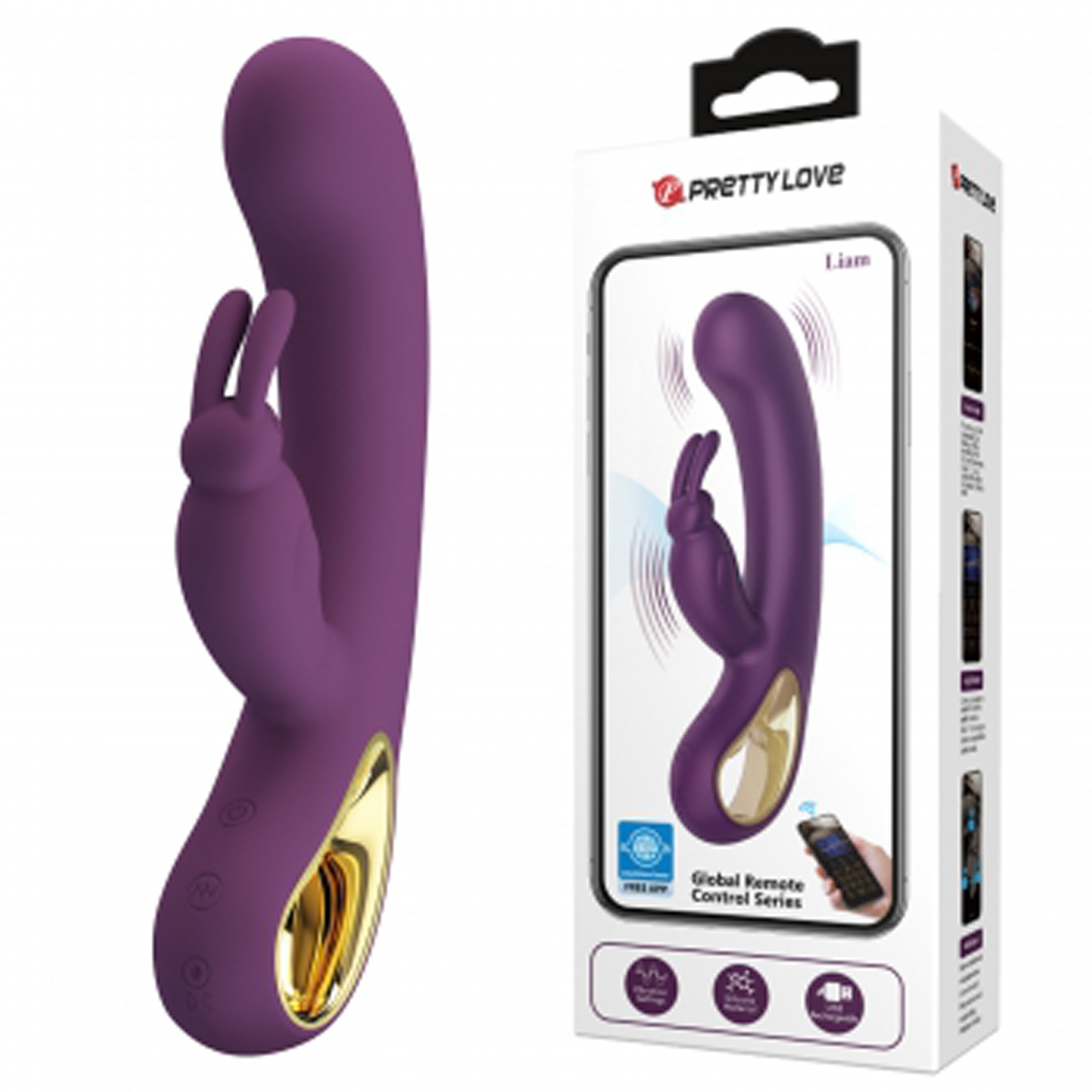 liam global app control rabbit vibrator purple 