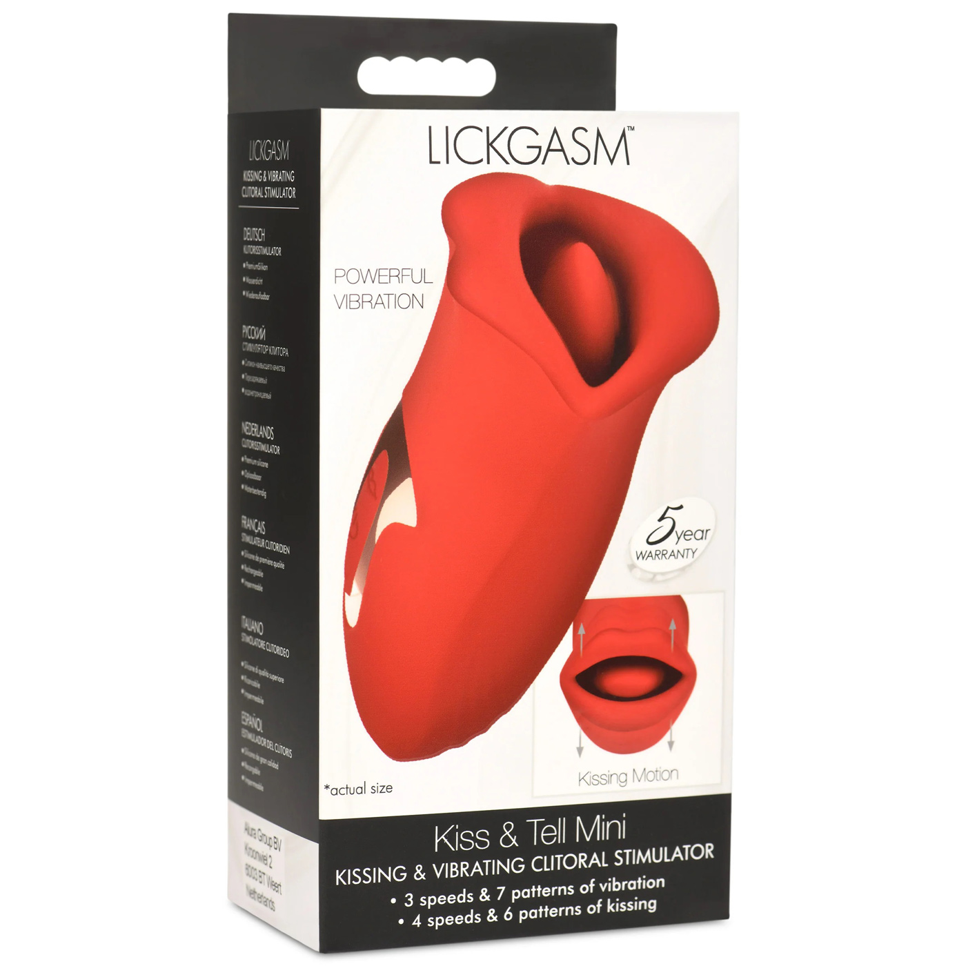 lickgasm kiss and tell mini kissing and vibrating clitoral stimulator red 