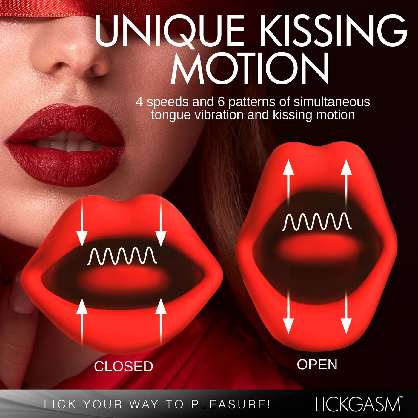 lickgasm kiss and tell mini kissing and vibrating clitoral stimulator red 