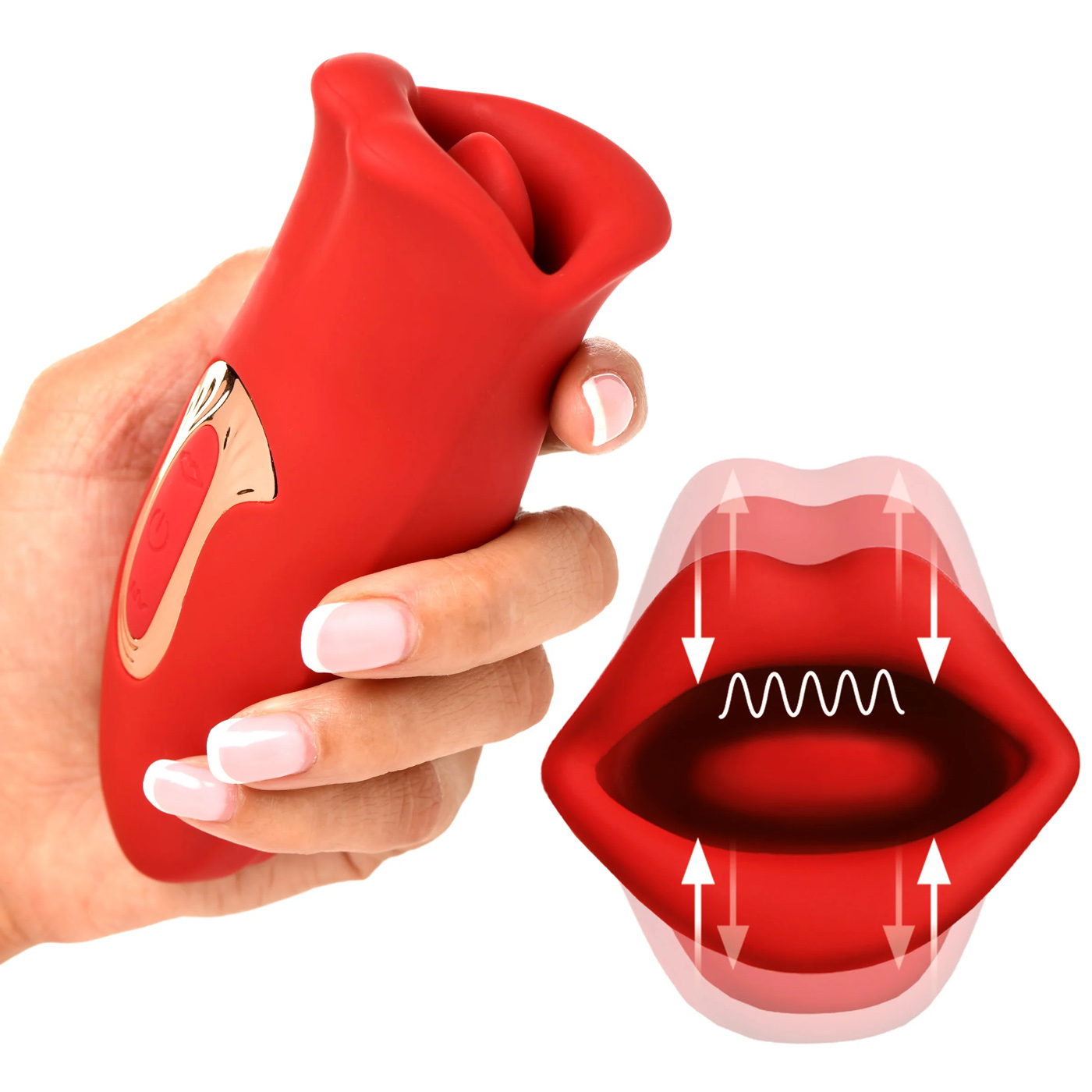 lickgasm kiss and tell mini kissing and vibrating clitoral stimulator red 