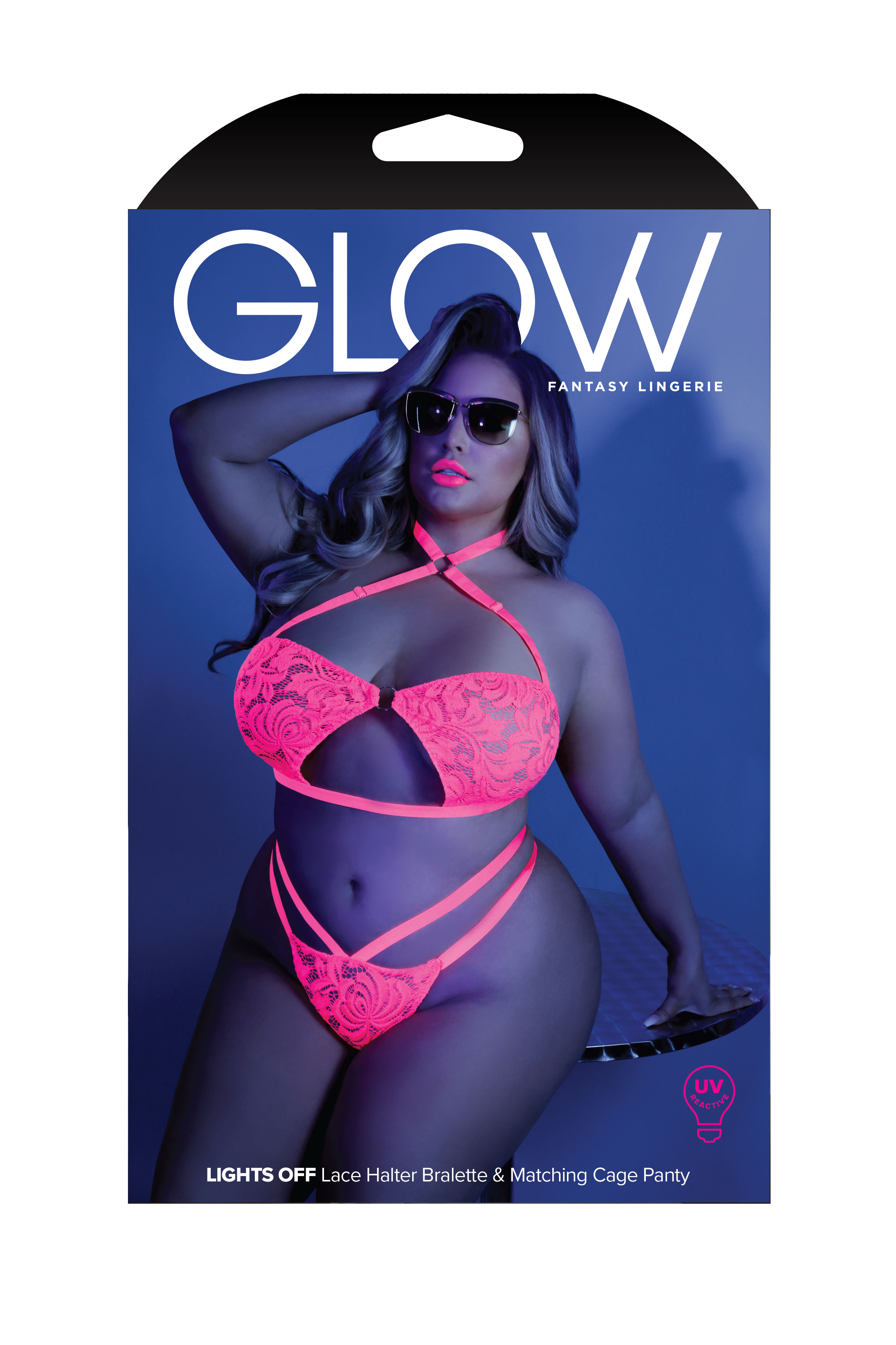 lights off bralette and panty queen neon pink 