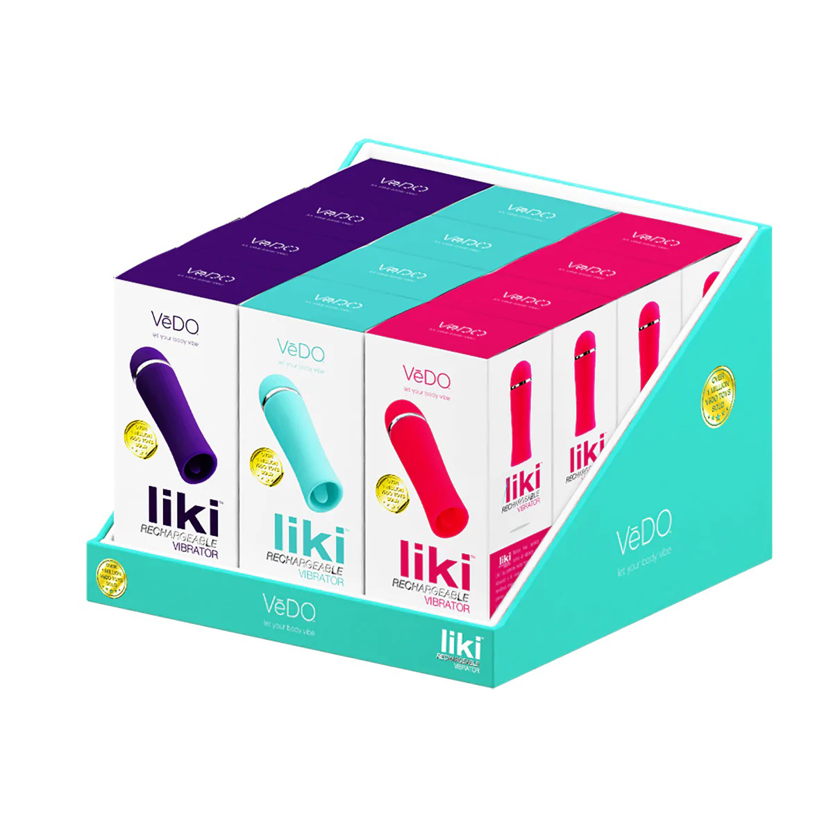 liki rechargeable flicker vibe  piece assorted display 