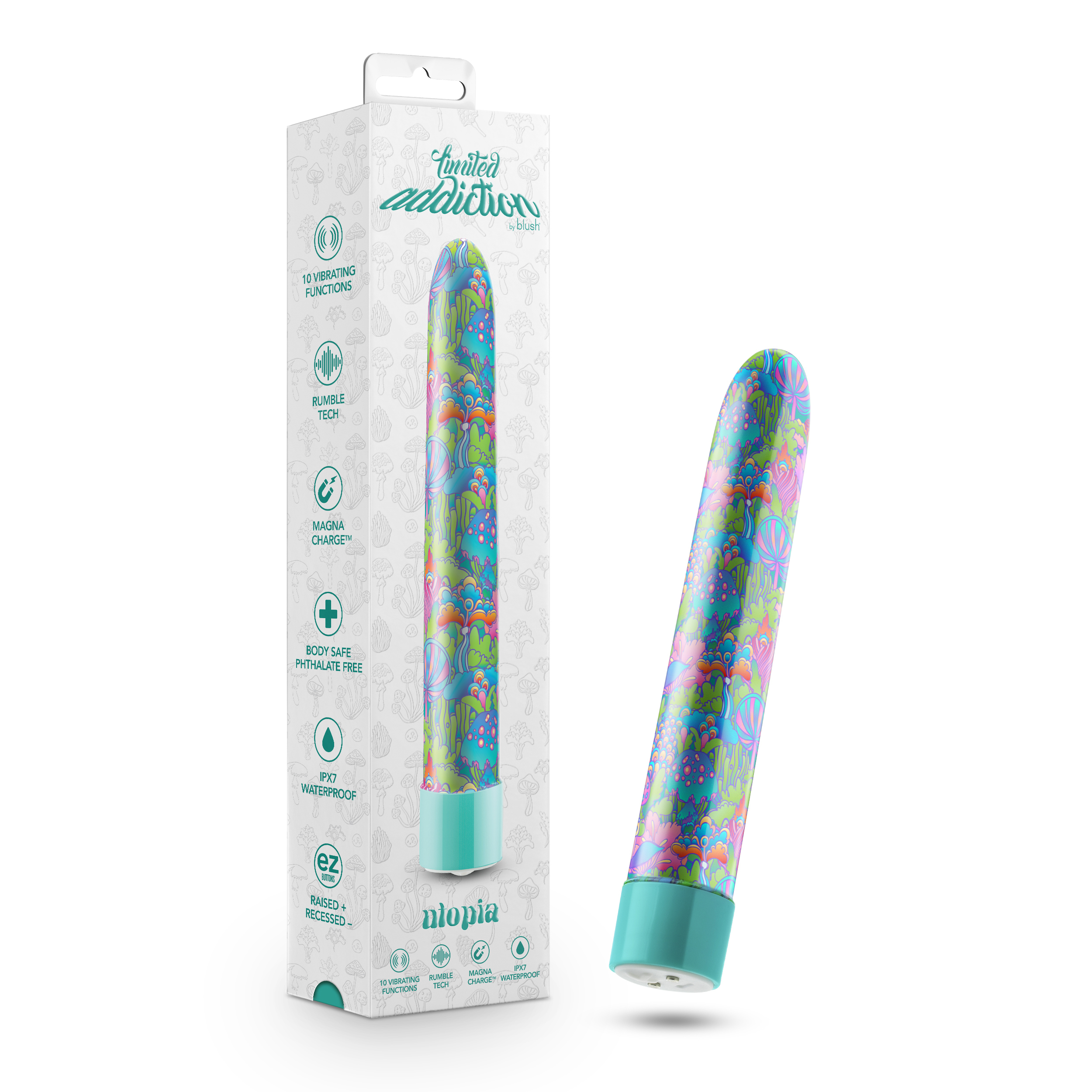 limited addiction utopia  inch rechargeable  vibe aqua 