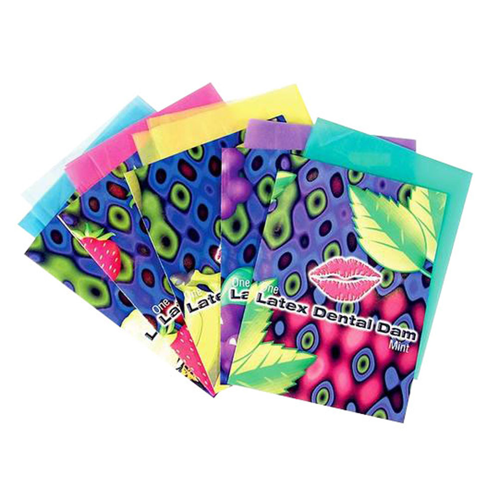 lixx latex dental dams  piece box assorted flavors 