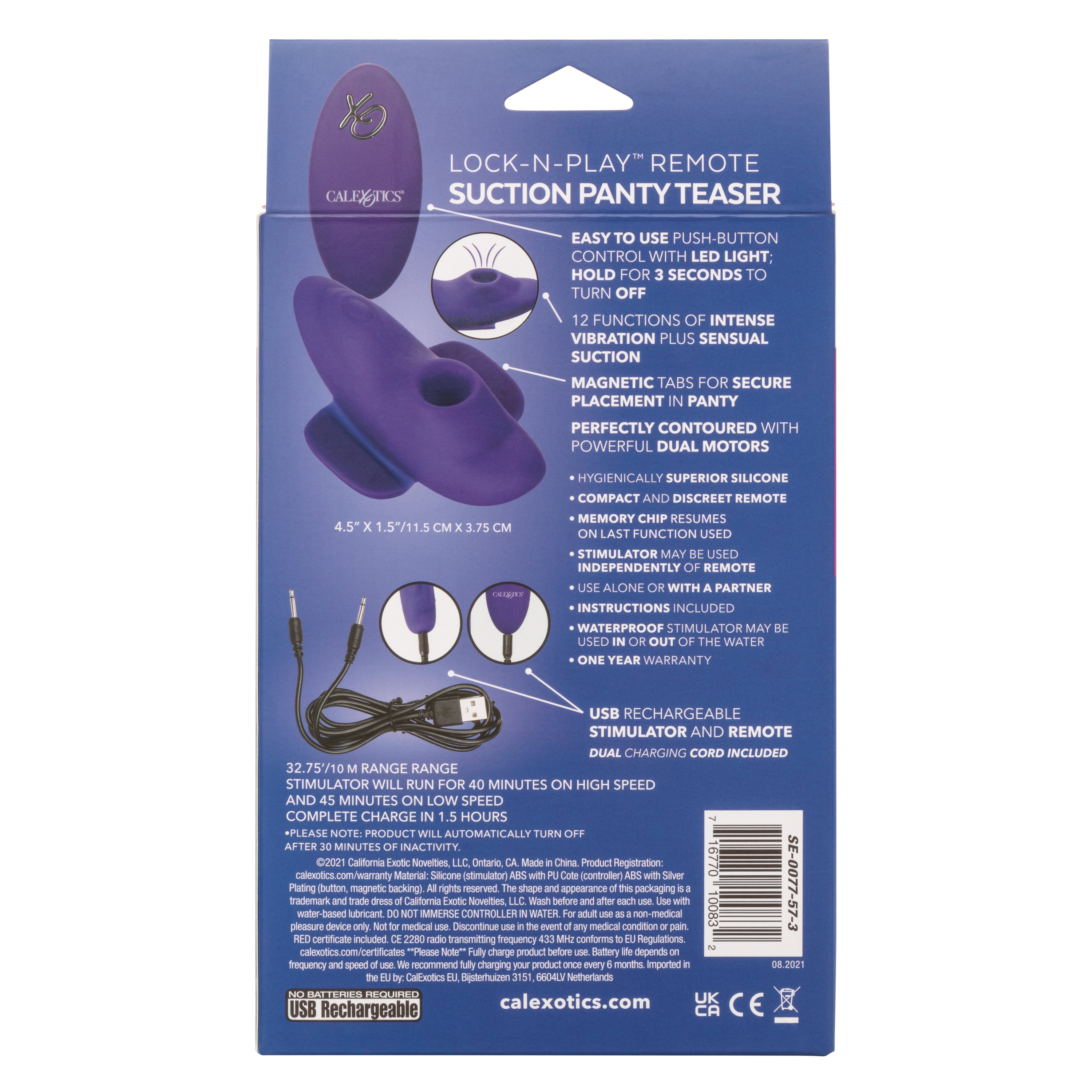 lock n play remote suction panty teaser purple 