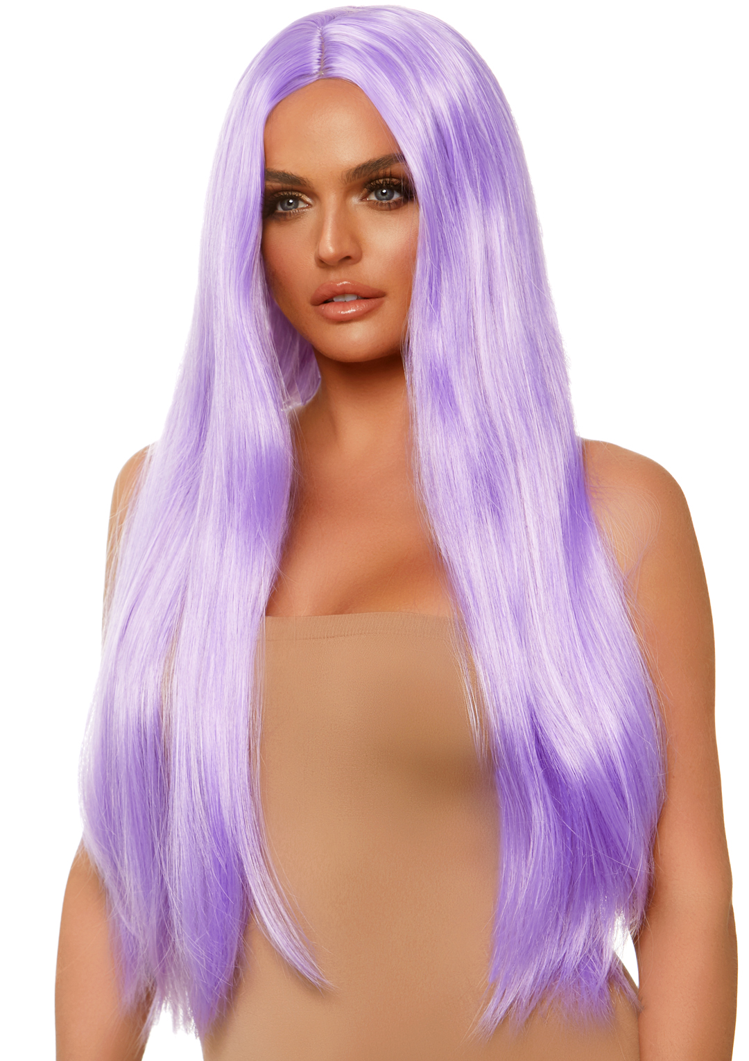 long straight wig  inch lavender 