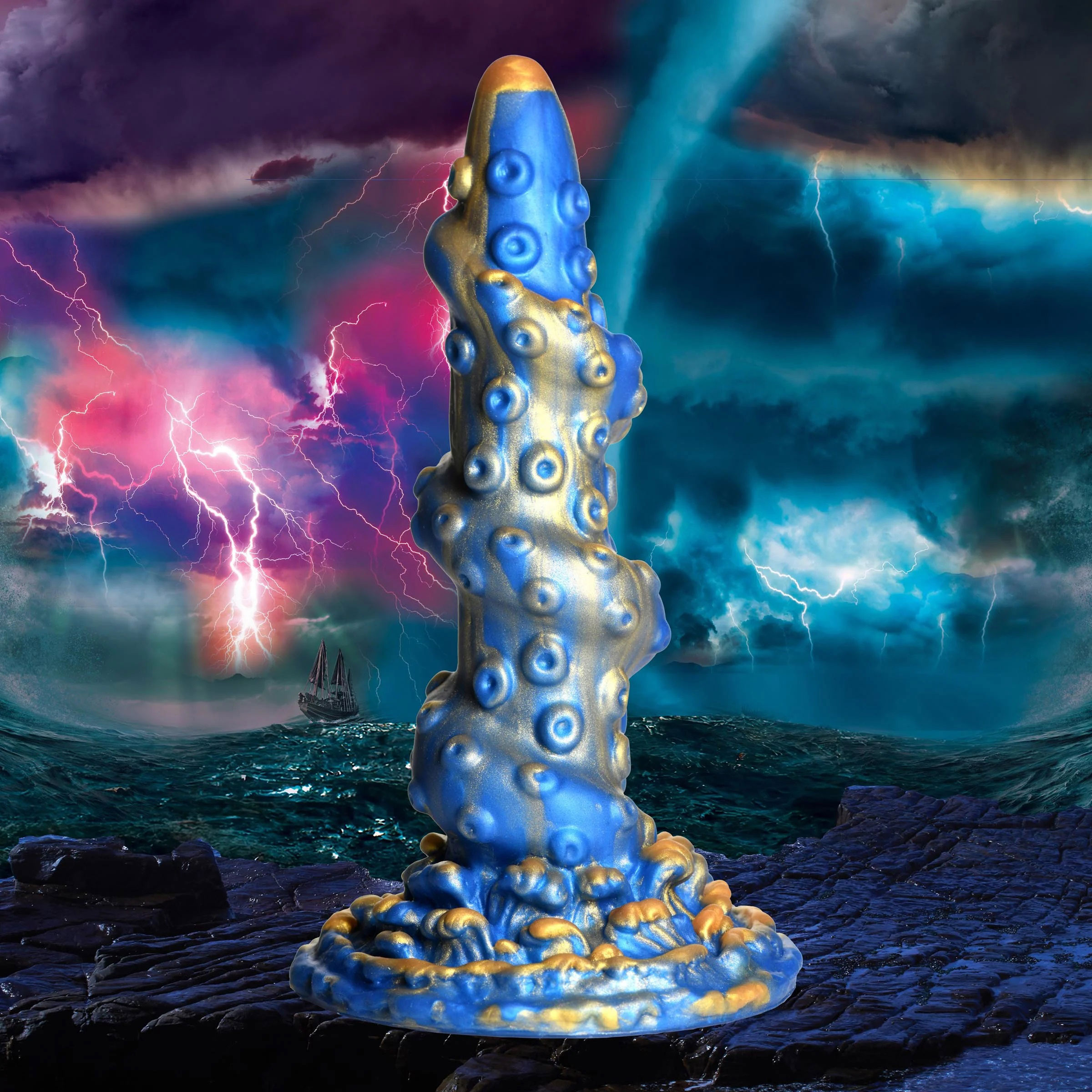 lord kraken tentacled silicone dildo blue 