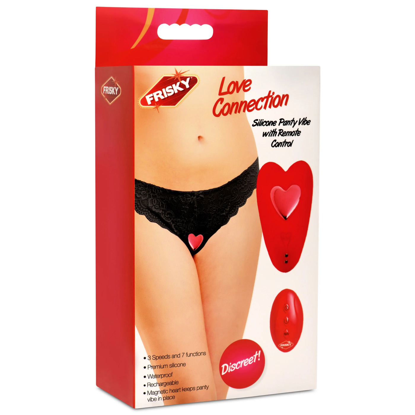 love connection silicone panty vibe with remote control red 