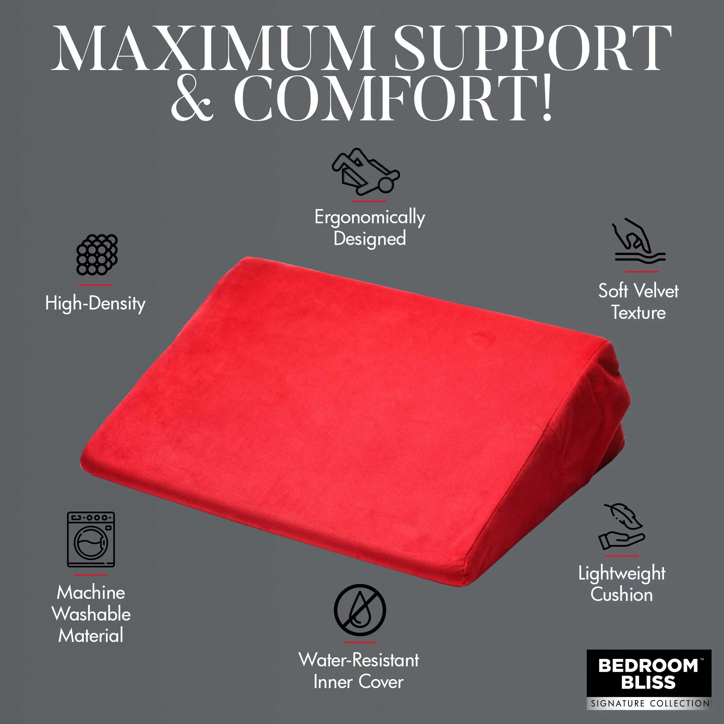 love cushion small wedge pillow red 