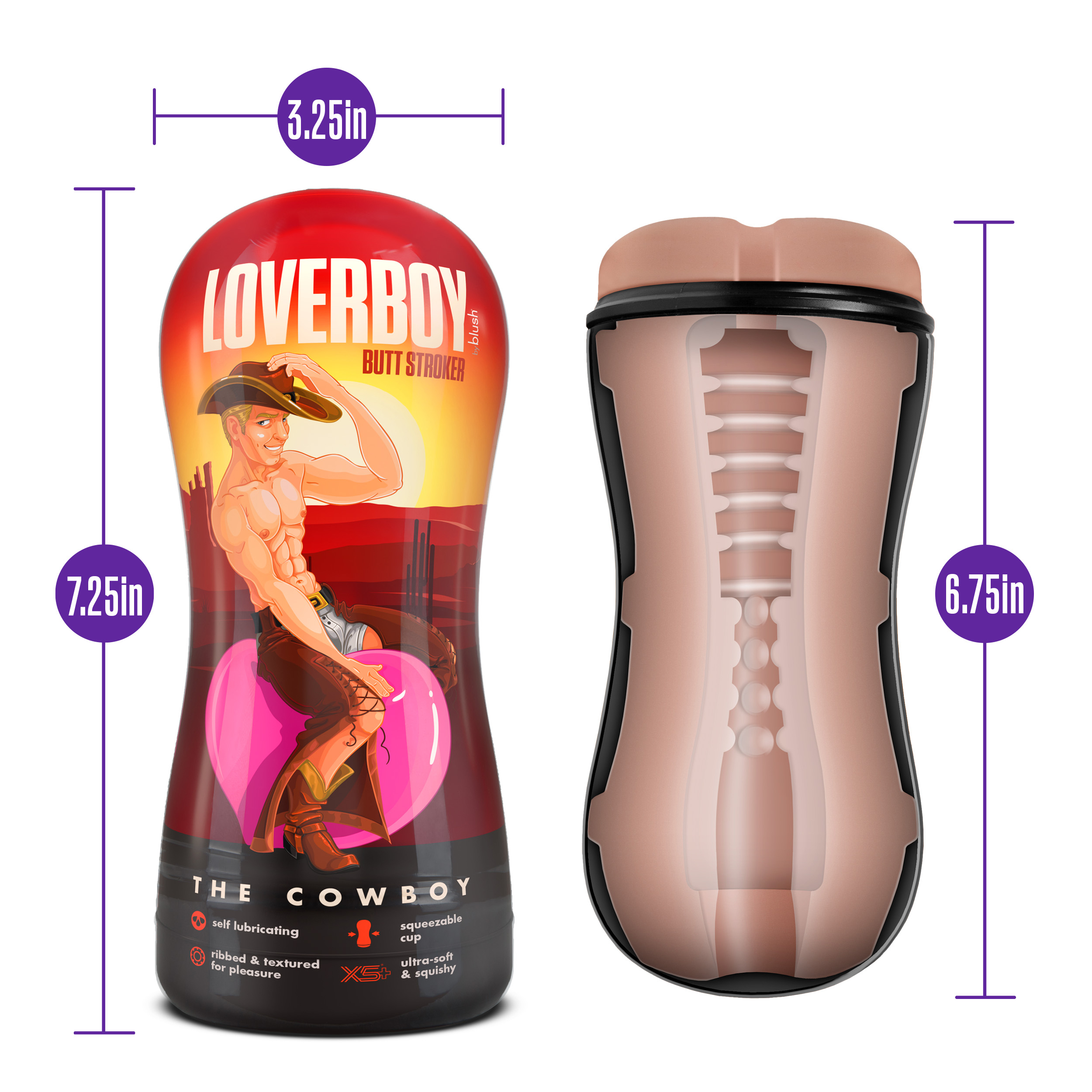 loverboy cowboy self lubricating stroker  beige 