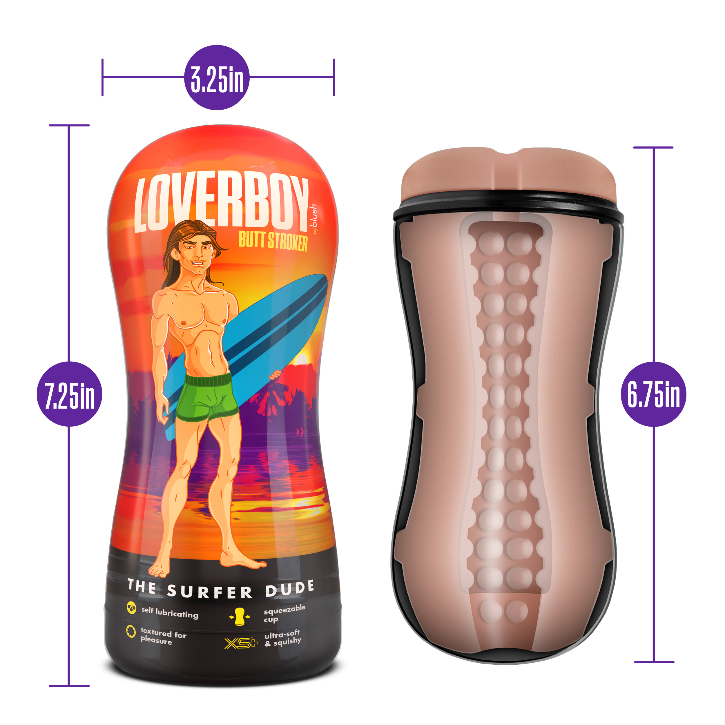 loverboy the surfer dude self lubricating stroker beige 