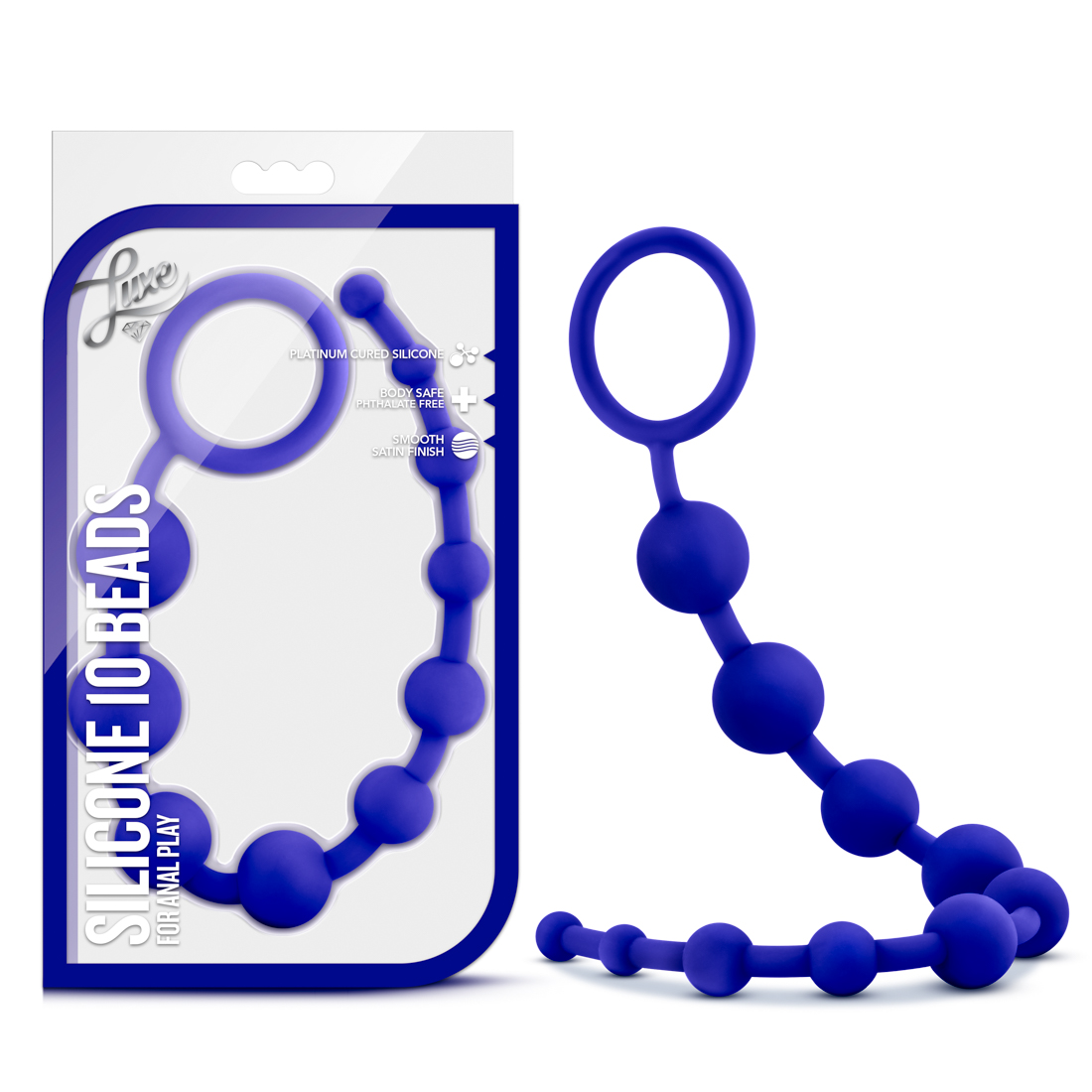 luxe silicone  beads indigo 