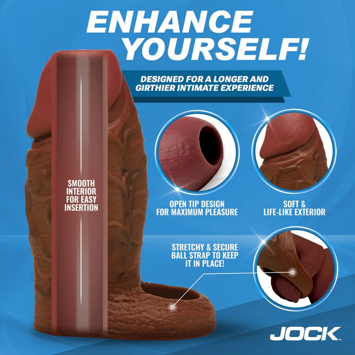 Jock Silicone Penis Extension Sleeve Dark