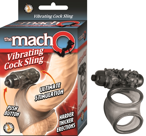 macho vibrating cock sling black 