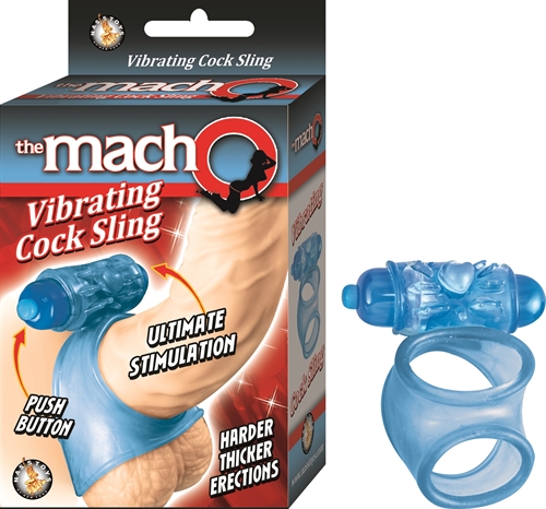 macho vibrating cock sling blue 