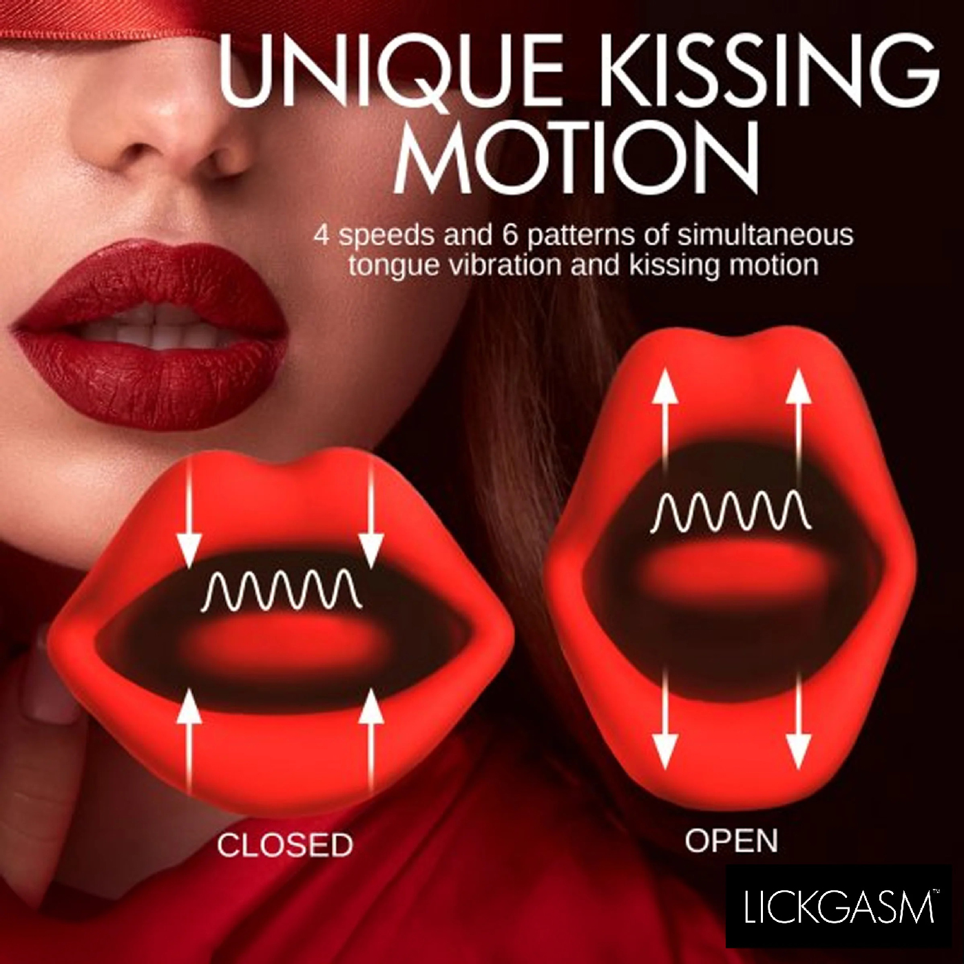 magic kiss kissing clitoral stimulator with  thrusting vibrator red 