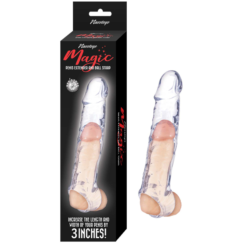 magic penis extender and ball strap  clear 