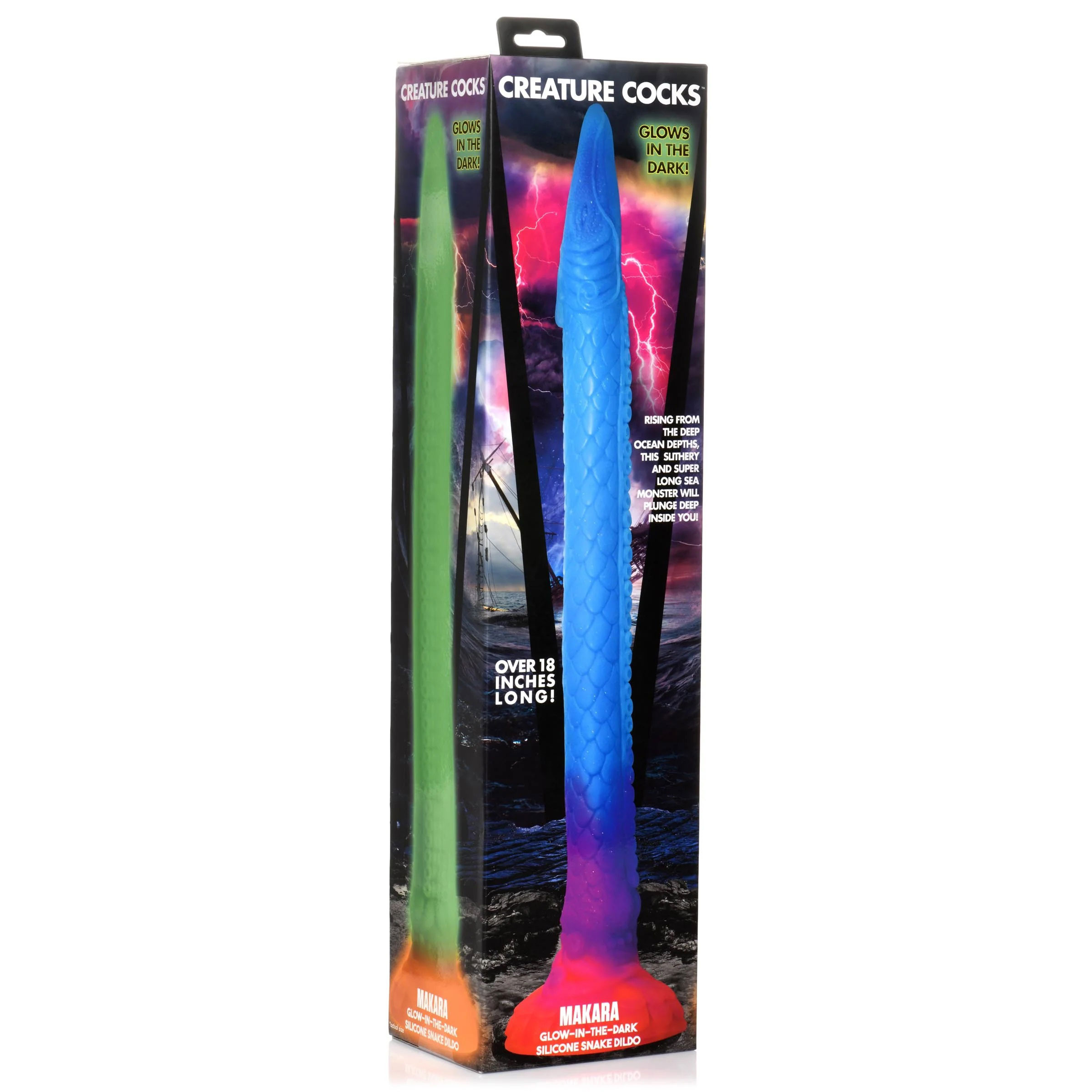 makara glow in the dark silicone snake dildo 